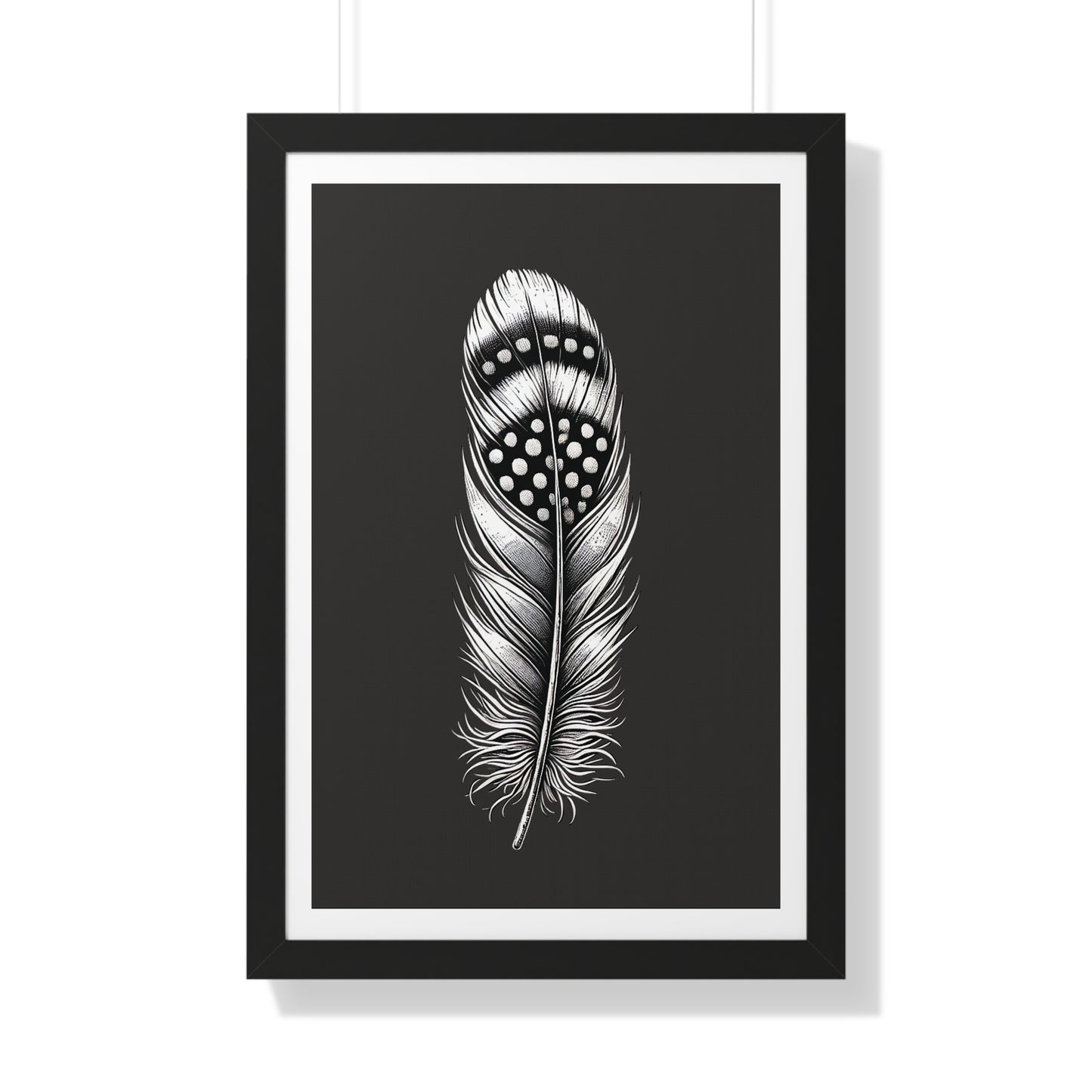 Black and White Feather No.2, Framed Vertical Poster