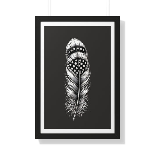 Black and White Feather No.2, Framed Vertical Poster