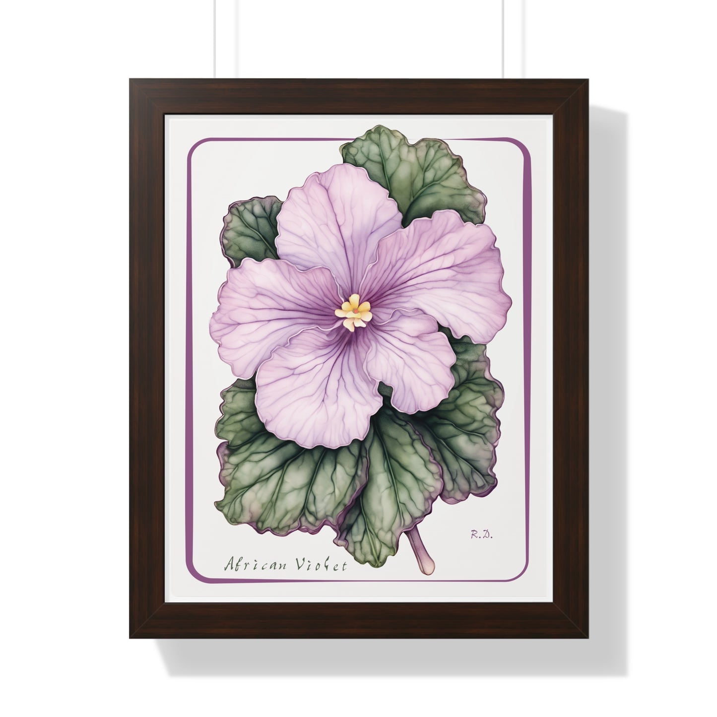 Mauve African Violet, Framed Vertical Poster