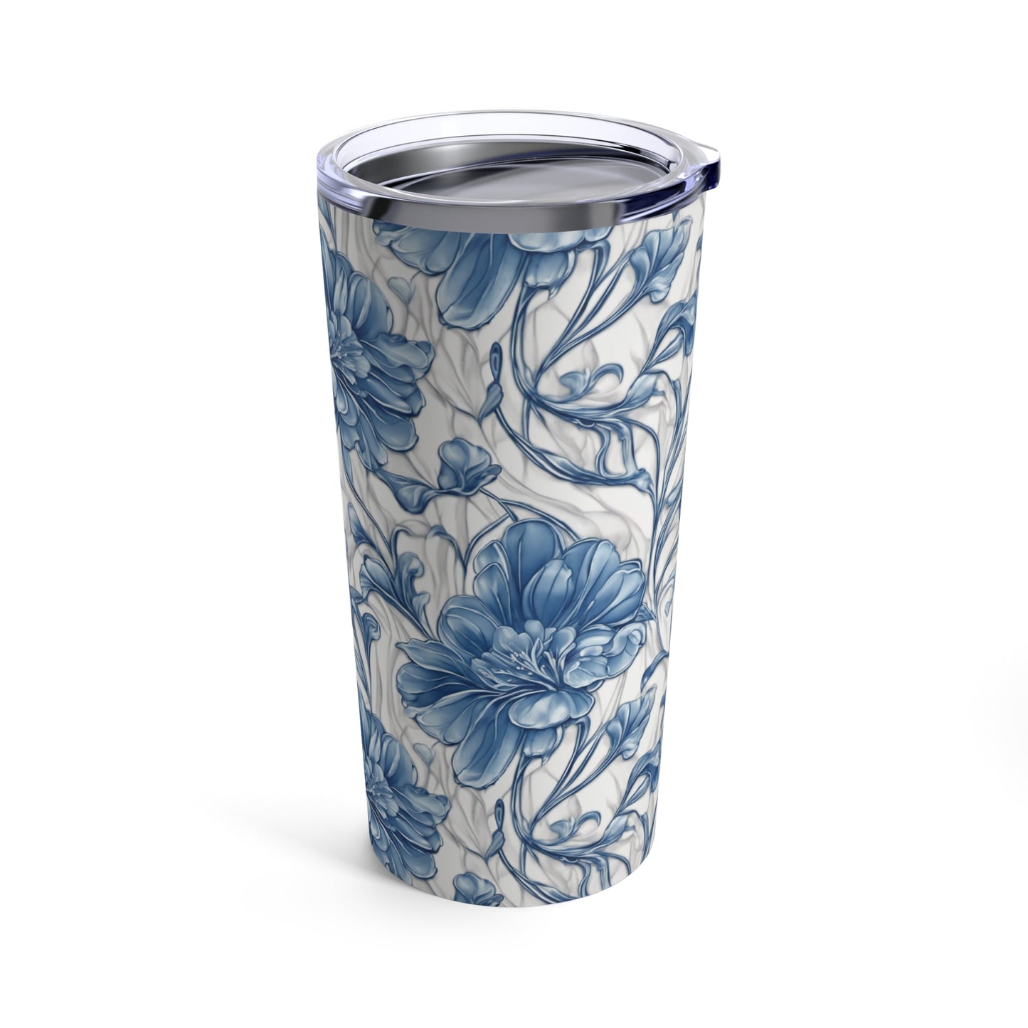 Blue & White Flowers Tumbler 20oz