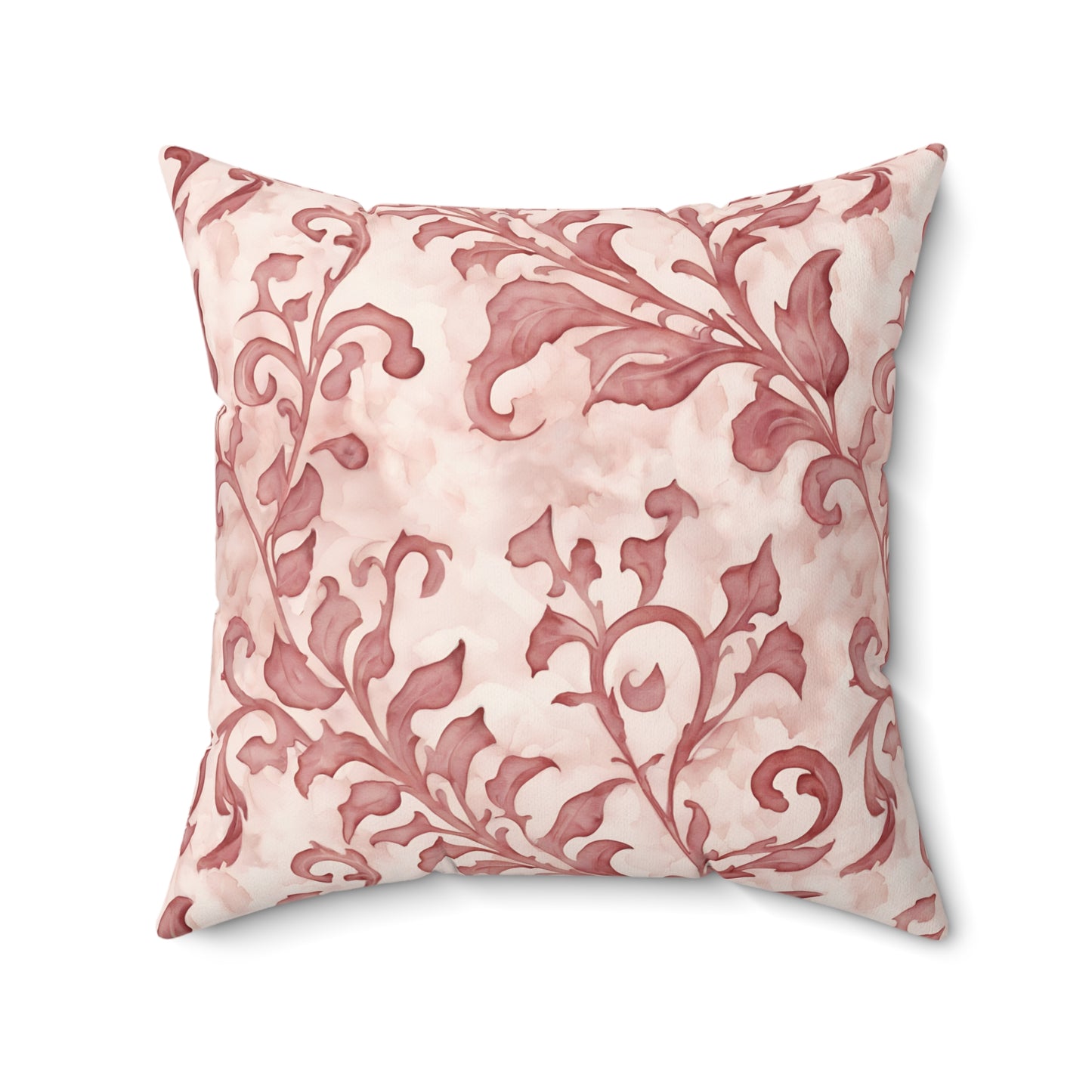 Climbing Pink Leaves, Polyester Square Pillow