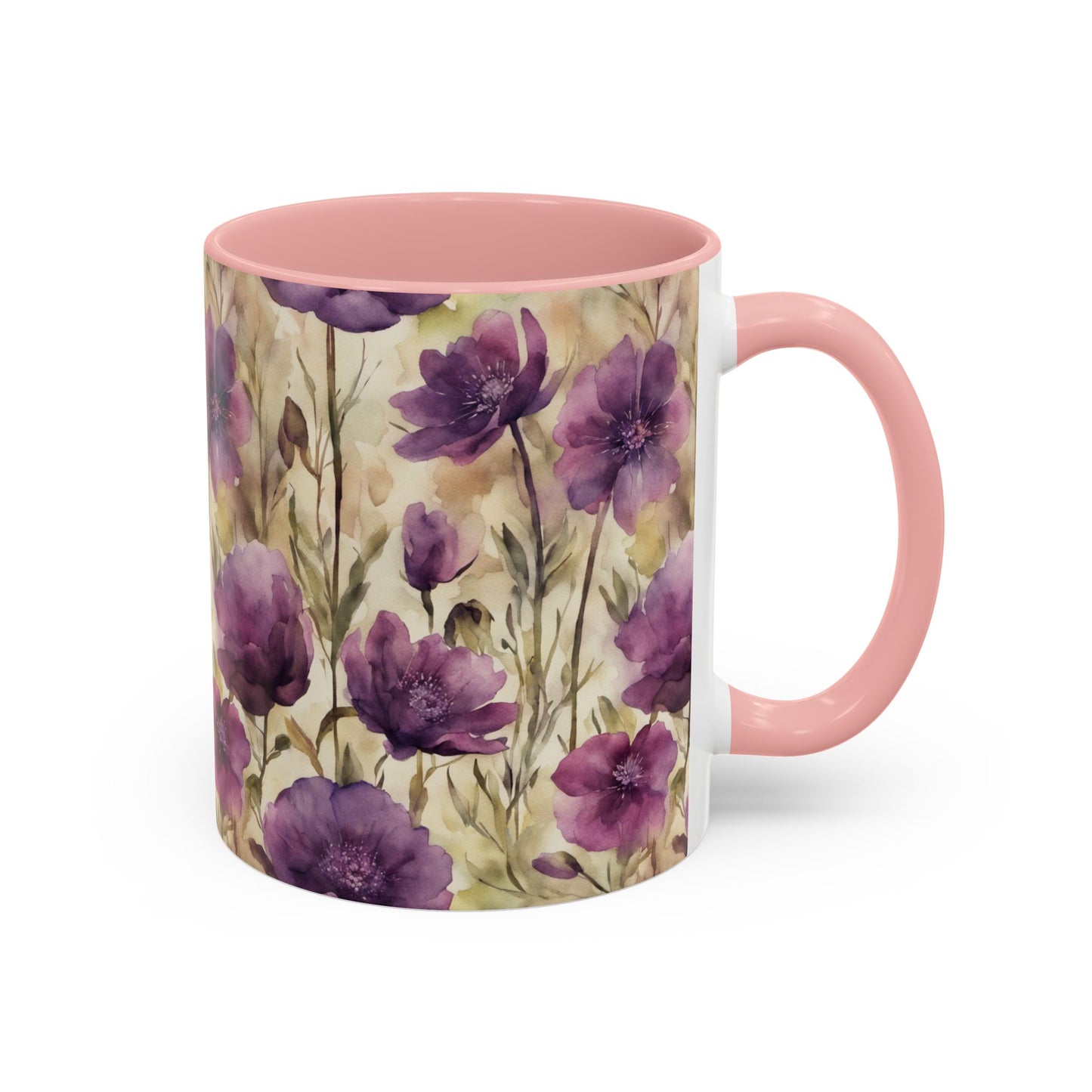 Plum Wildflowers Coffee Mug, 11oz