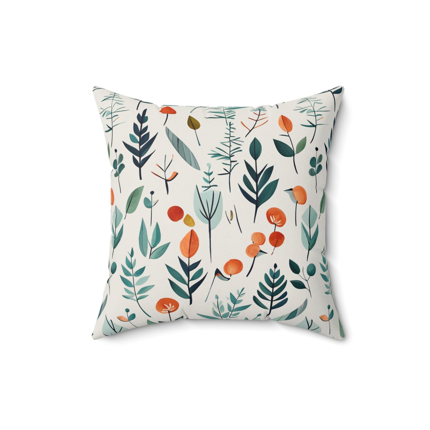 Bright Flora Polyester Square Pillow