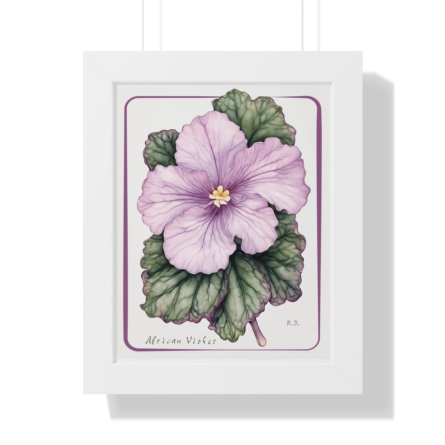 Mauve African Violet, Framed Vertical Poster