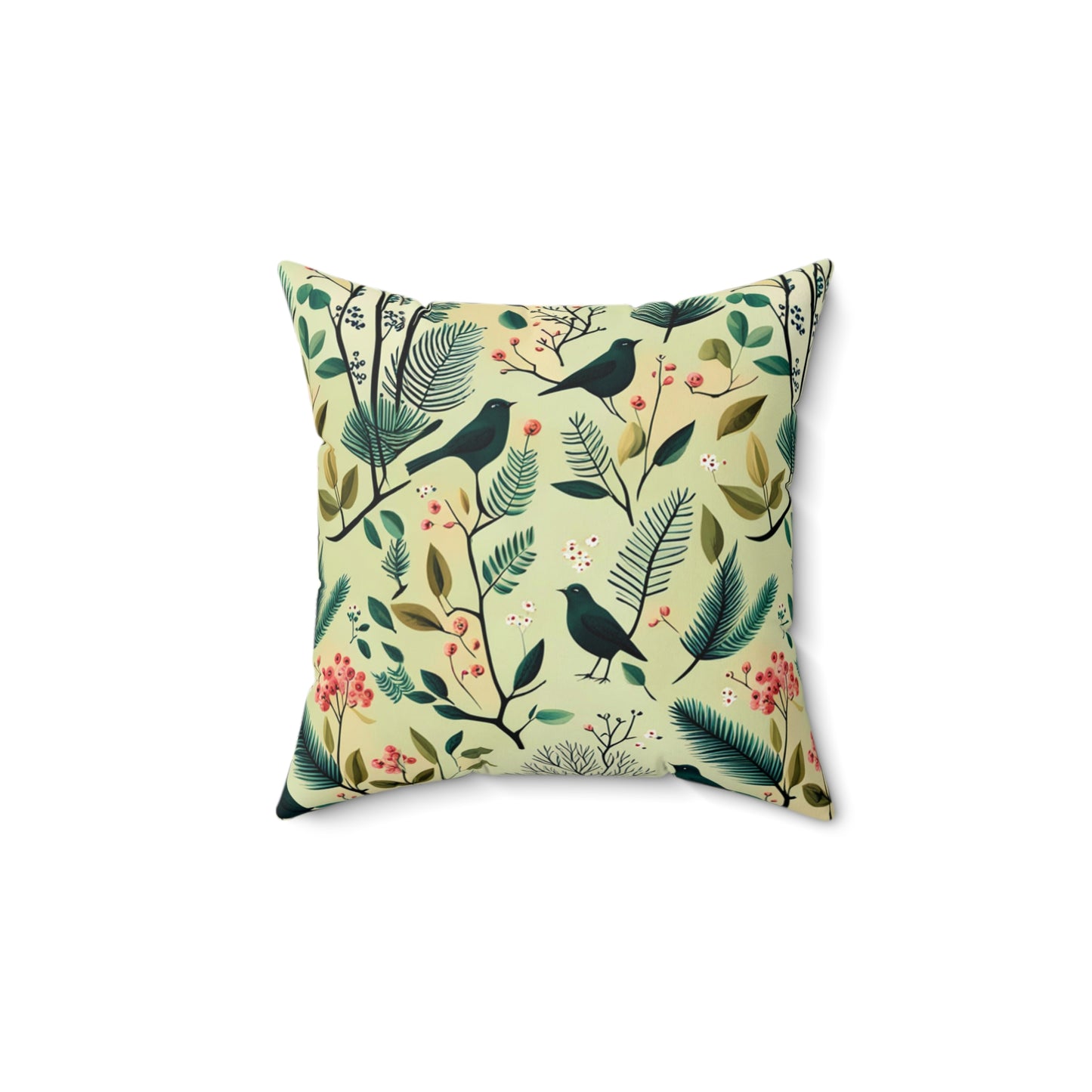 Blackbirds Polyester Square Pillow