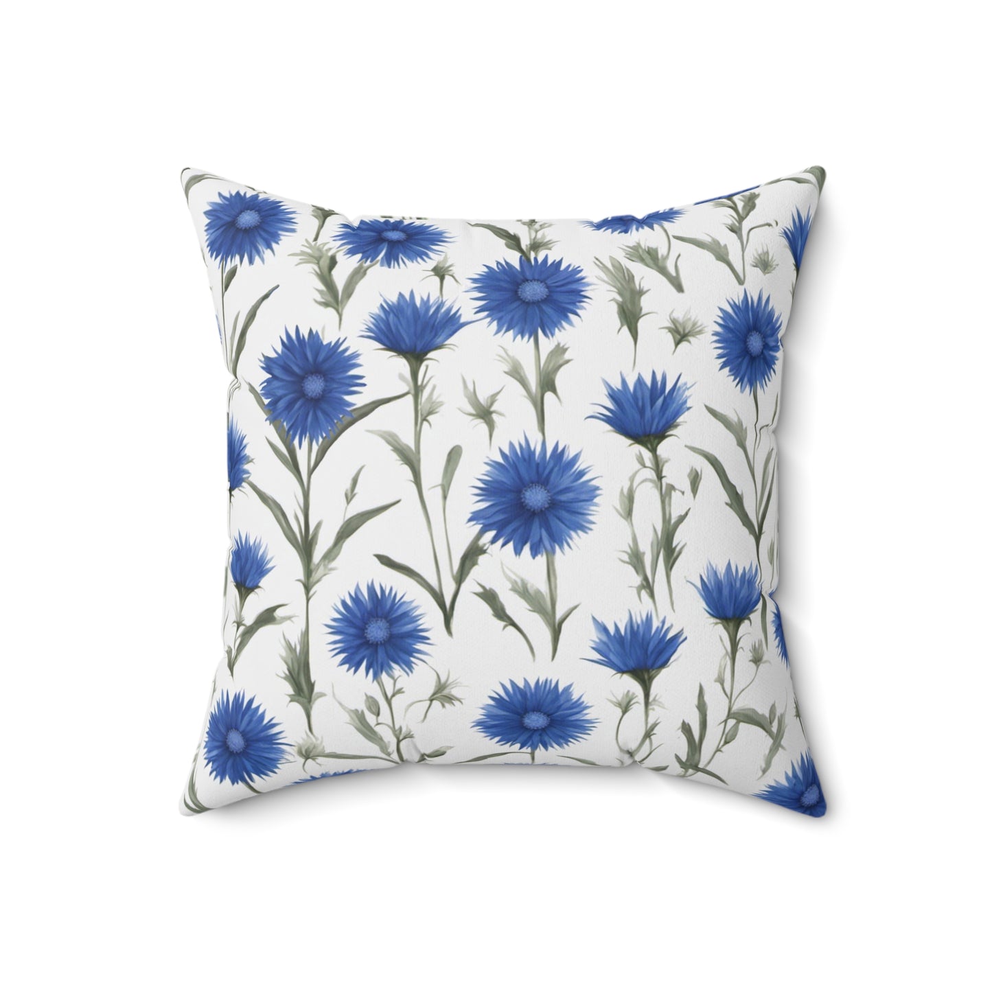 Cornflower Blue Polyester Square Pillow