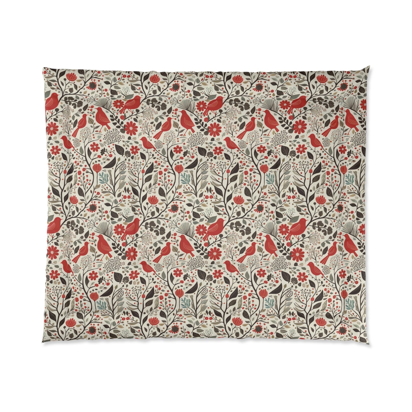 Little Red Birds Comforter