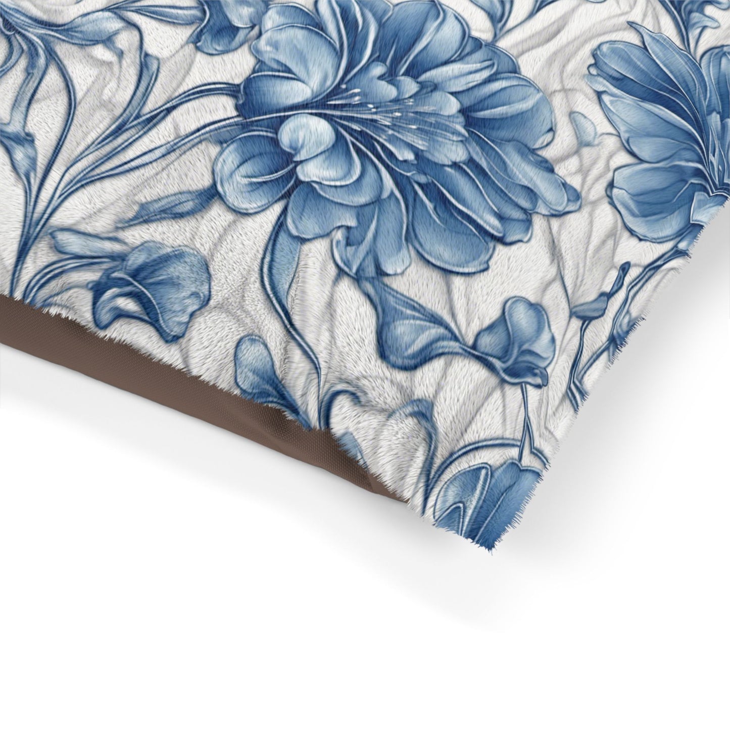 Blue & White Flowers Pet Bed