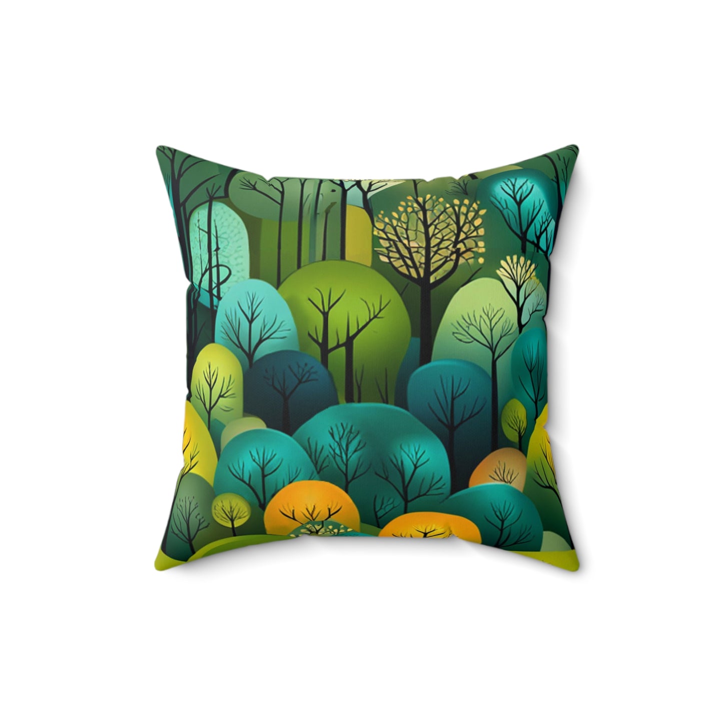 Tree Forest Polyester Square Pillow