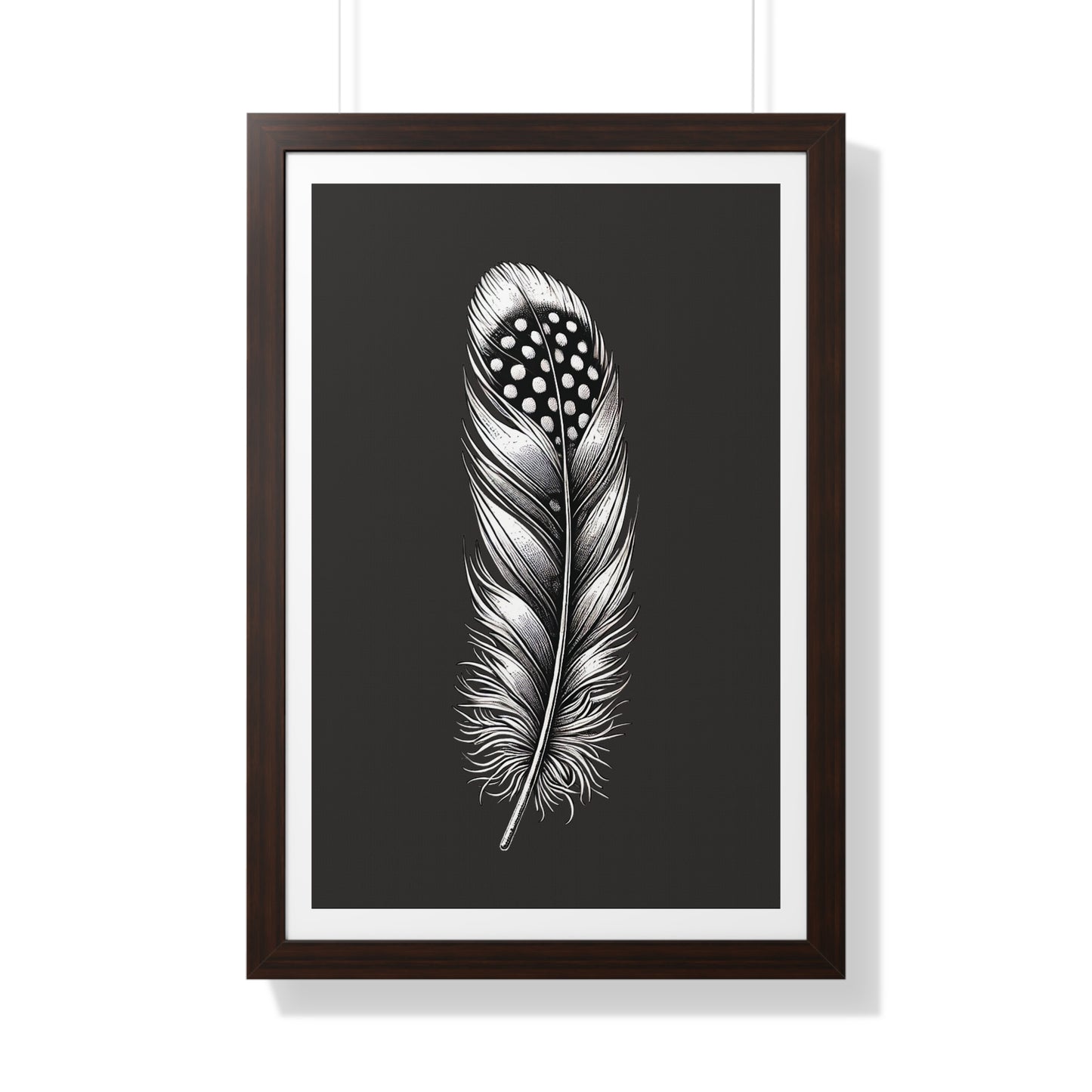 Black and White Feather No.3, Framed Vertical Poster