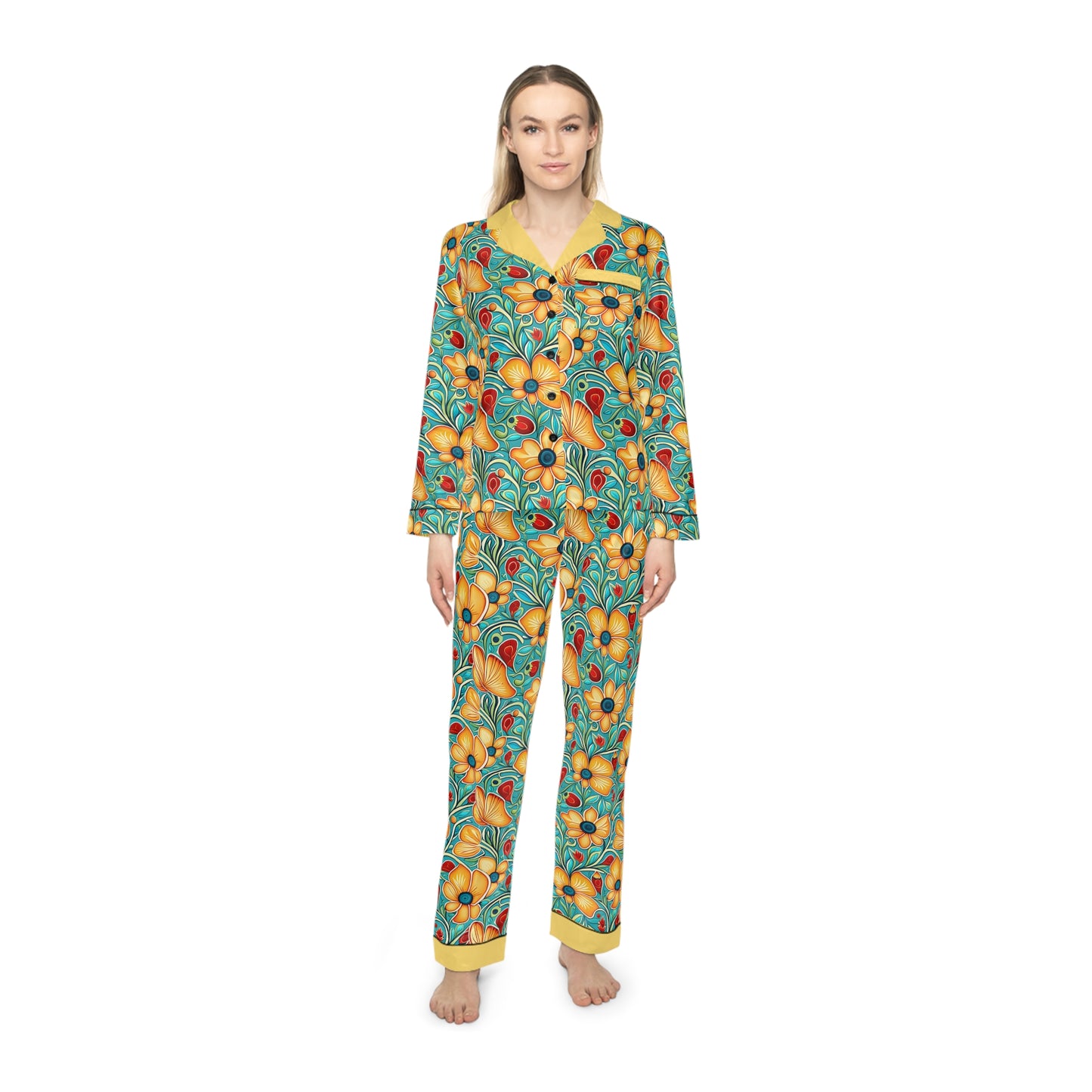 Bright Day Women's Satin Pajamas (AOP)