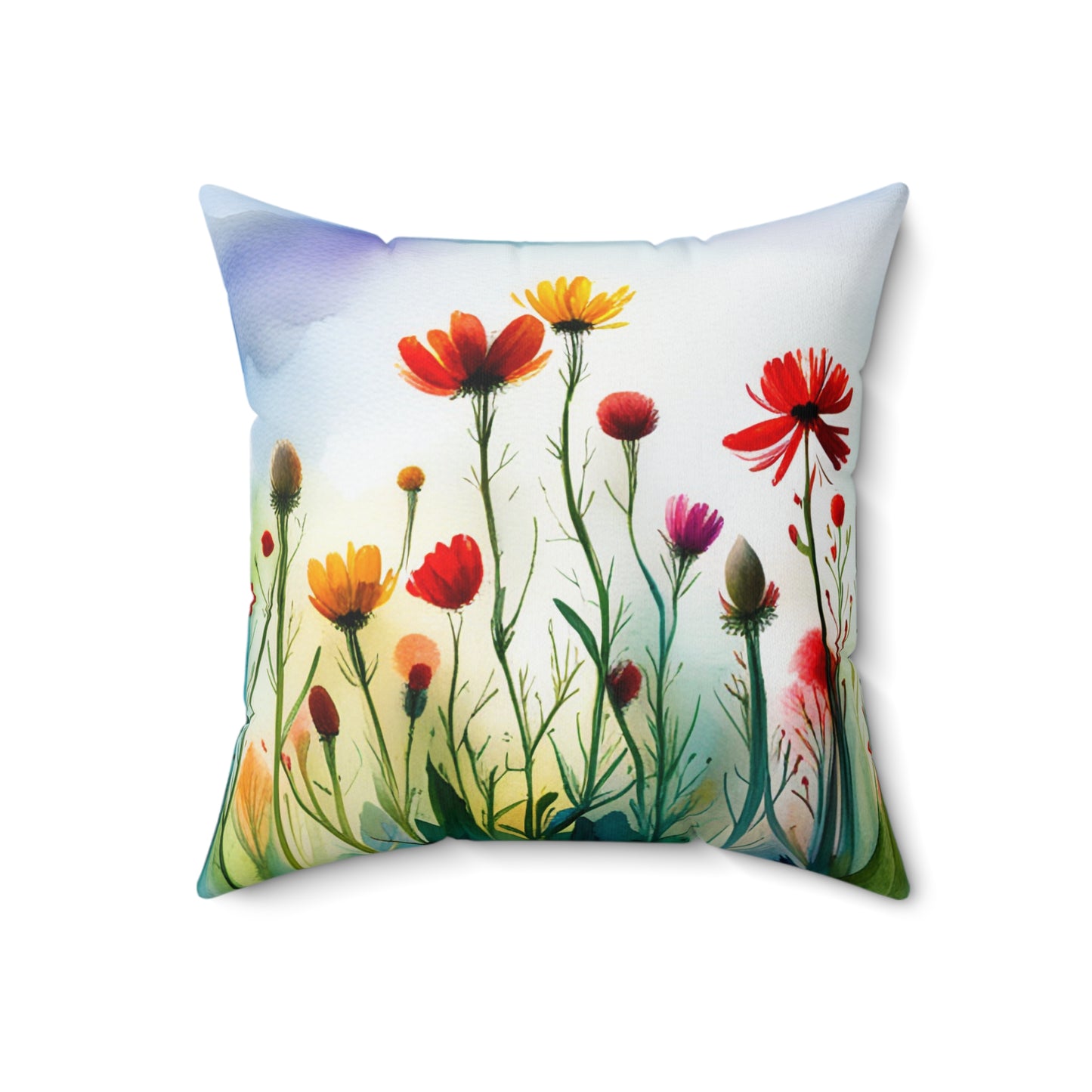 Field Flowers 4: Spun Polyester Square Pillow