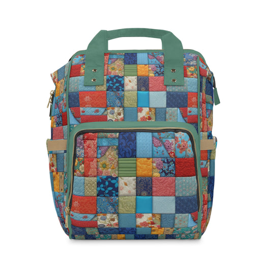 Bright Patchwork Multifunctional Diaper Backpack