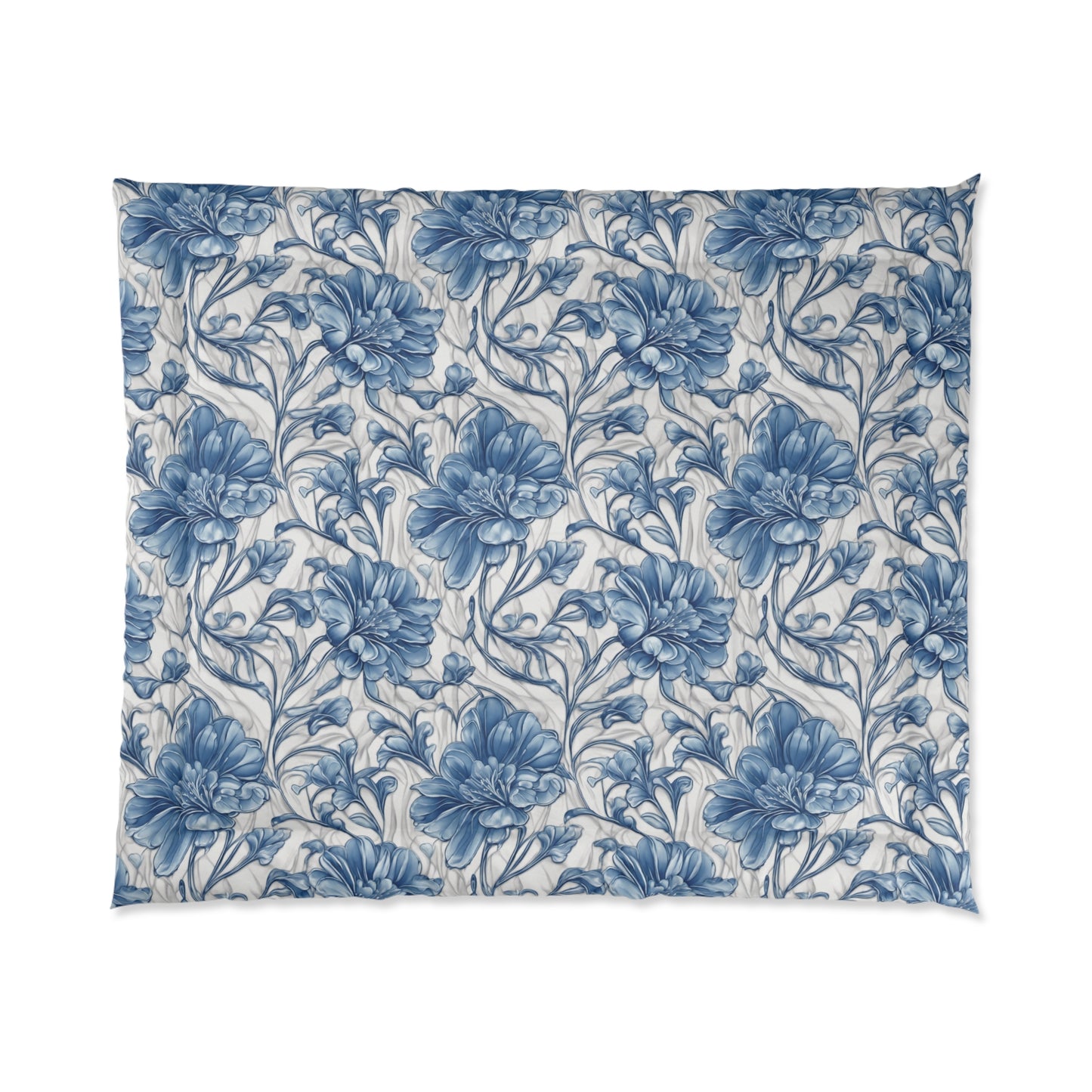 Blue & White Flowers Comforter