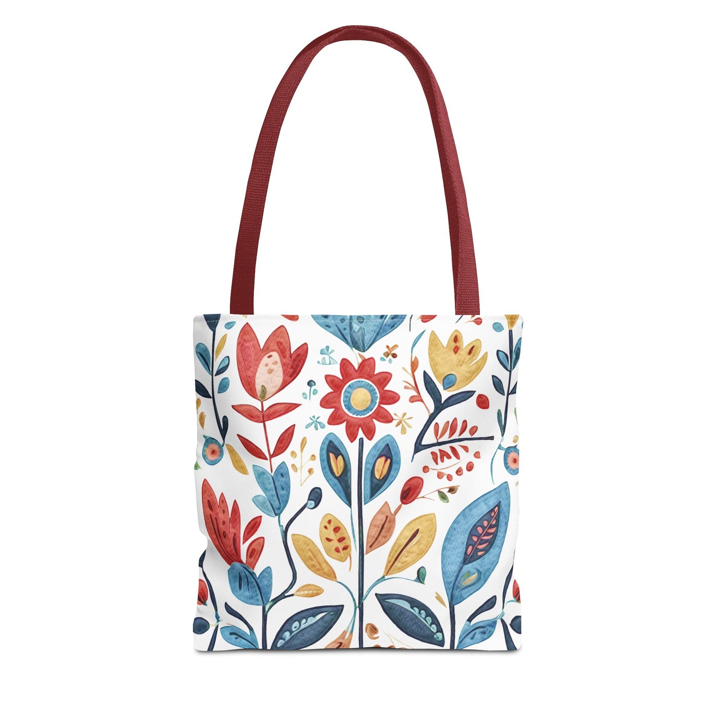 Bright and Colourful Folk Art Flowers, Tote Bag (AOP)