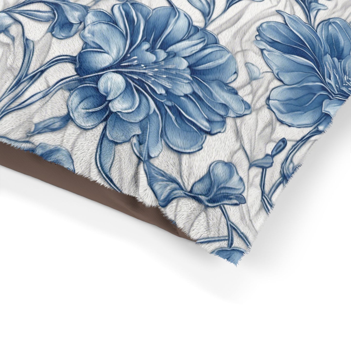 Blue & White Flowers Pet Bed