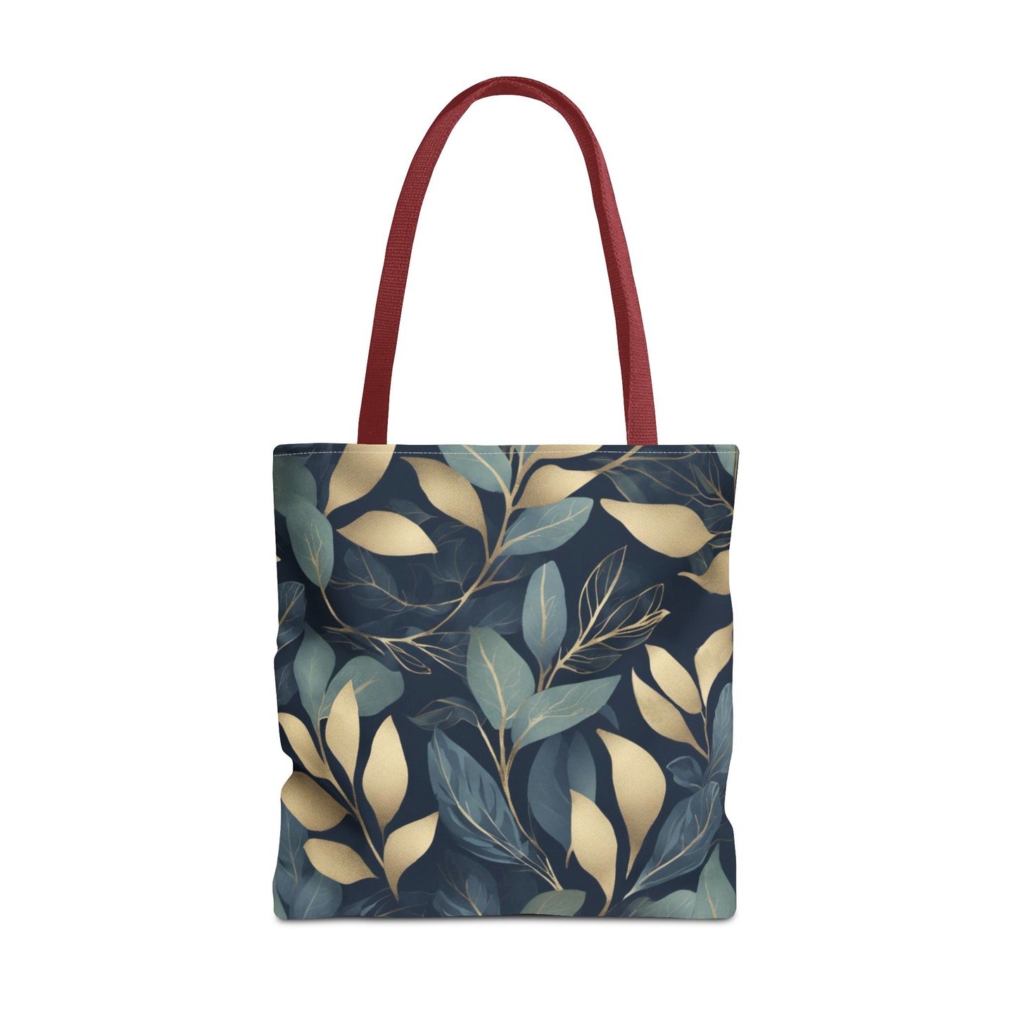 Green, Gold and Teal Leaves on Indigo Tote Bag (AOP)