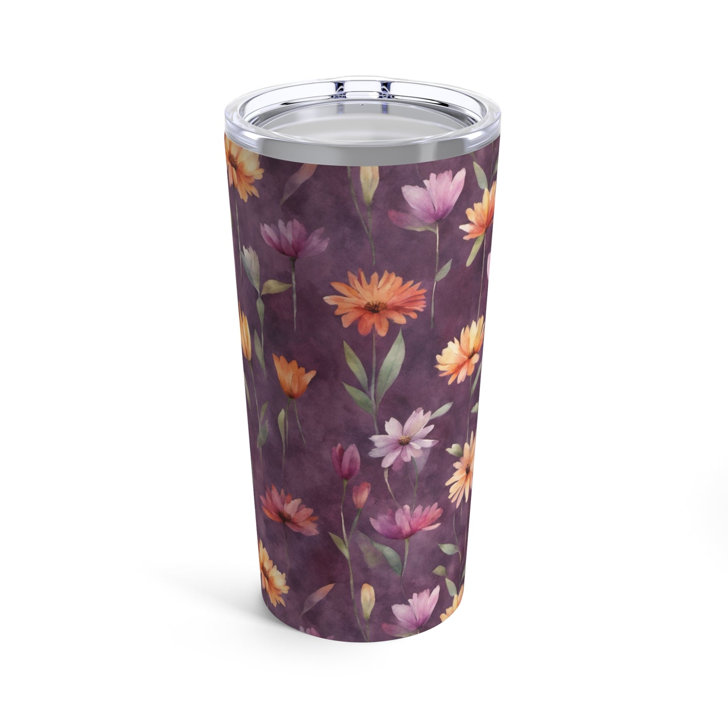 Wild Flowers on Plum Tumbler 20oz