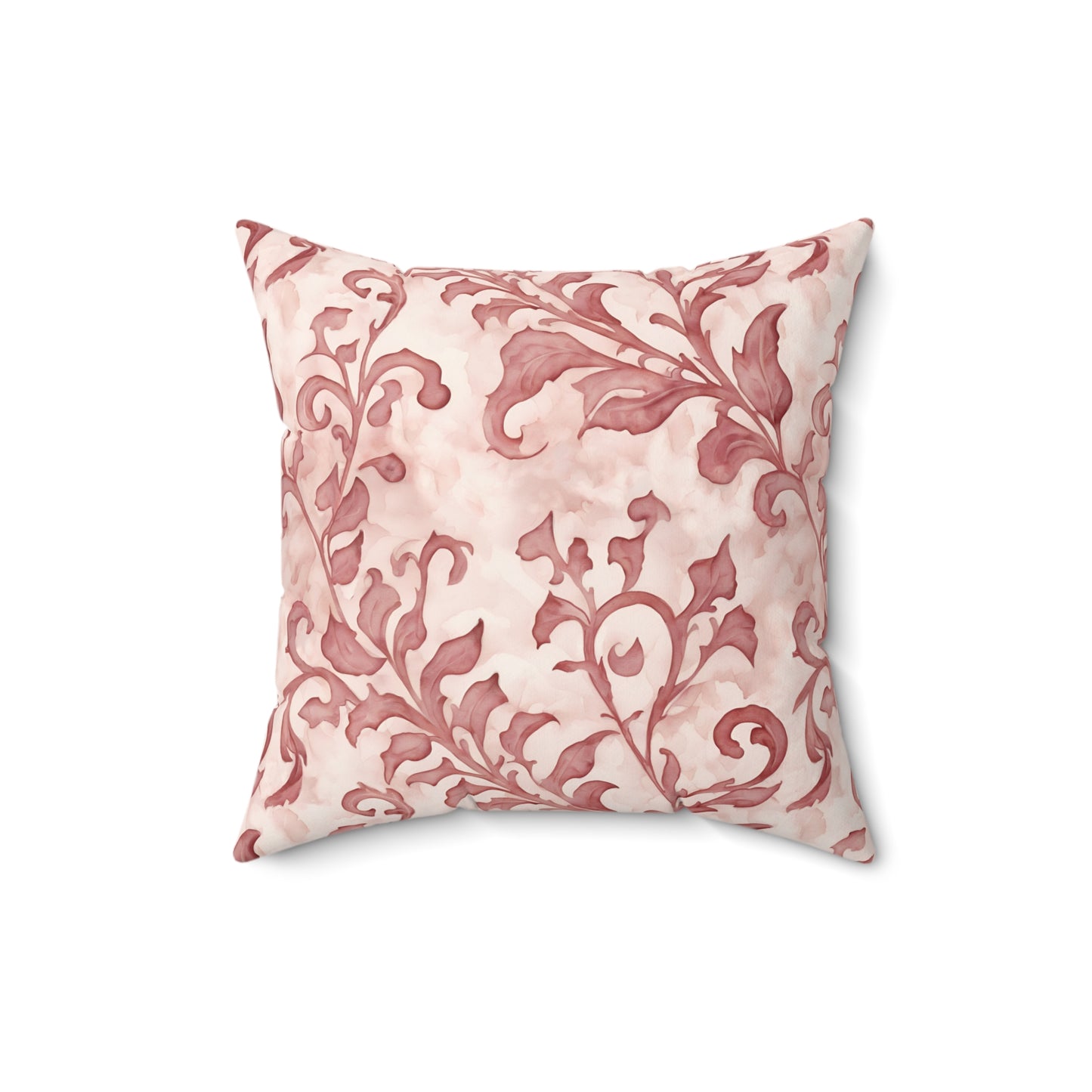 Climbing Pink Leaves, Polyester Square Pillow