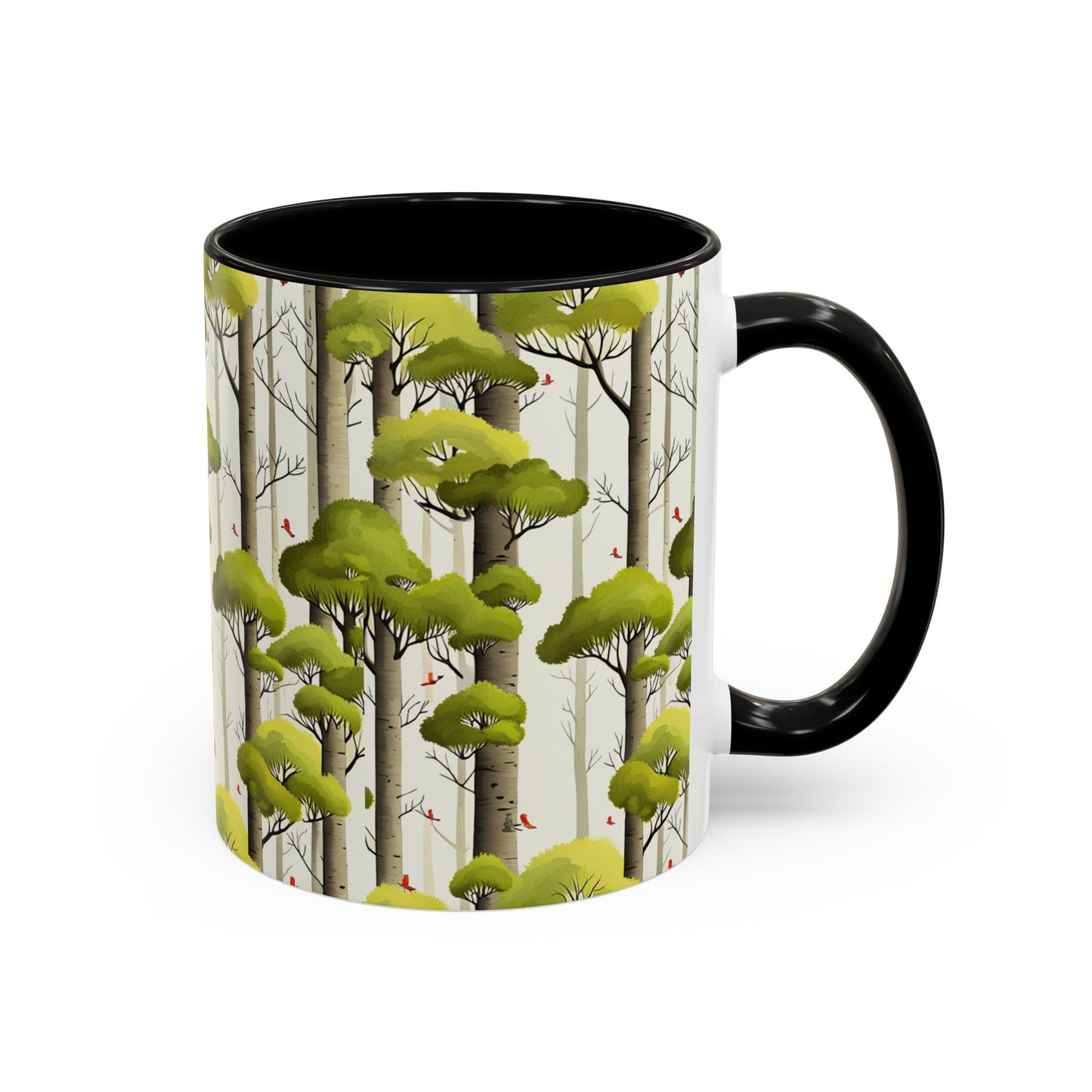 Red Birds Between the Trees Coffee Mug, 11oz