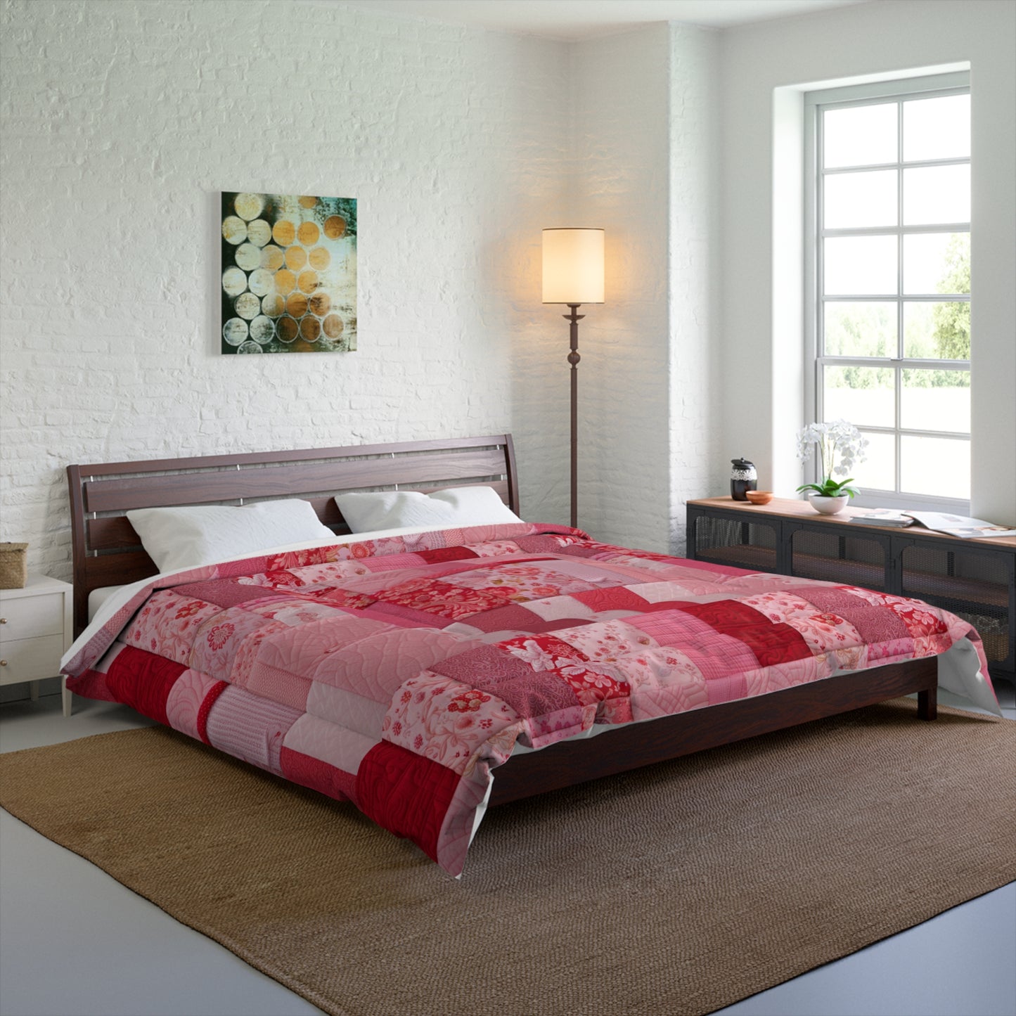 Patchwork in Pinks & Reds Comforter