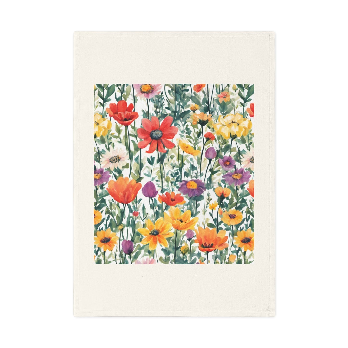 Colourful Wildflowers Cotton Tea Towel