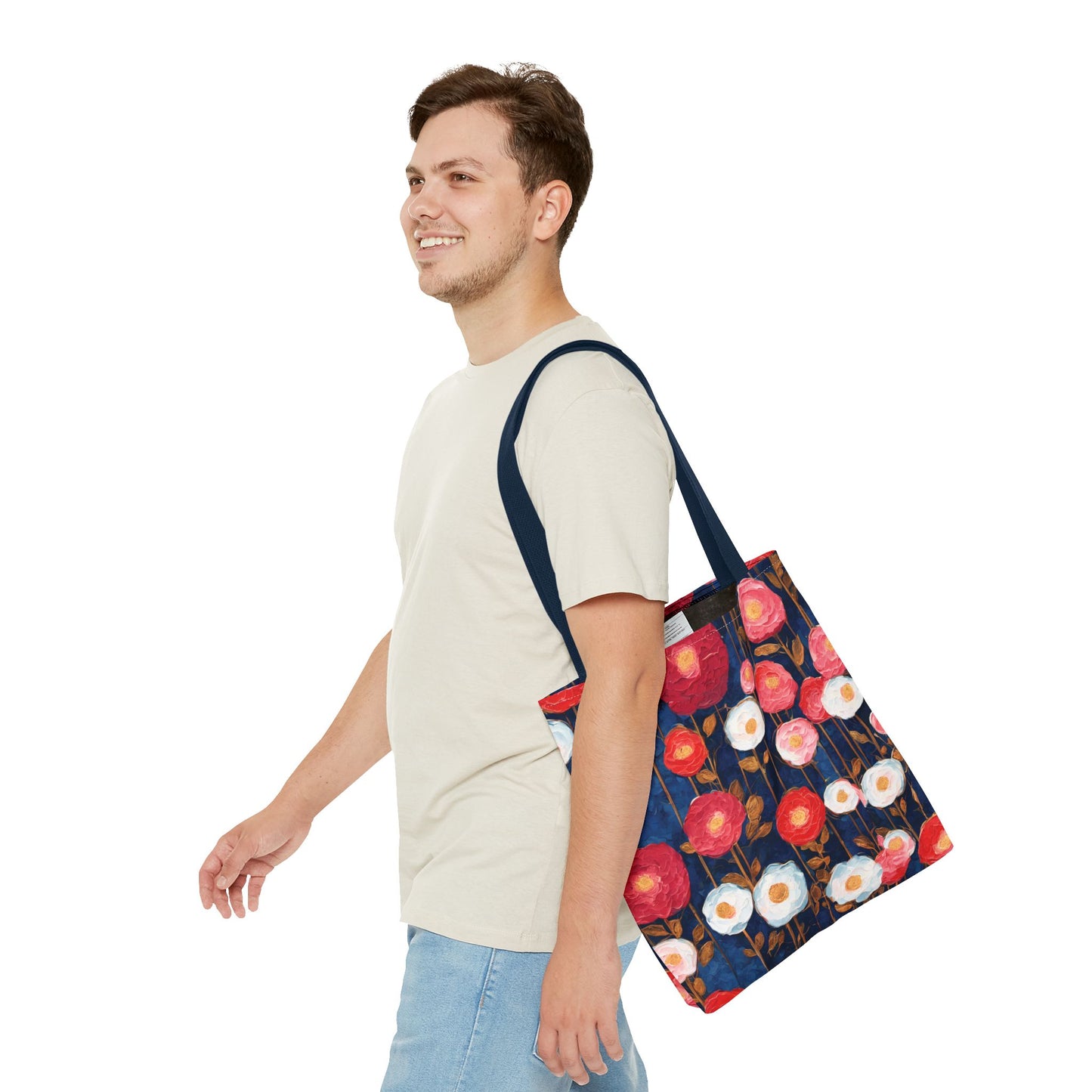 Poppy Splotches on Indigo Tote Bag (AOP)