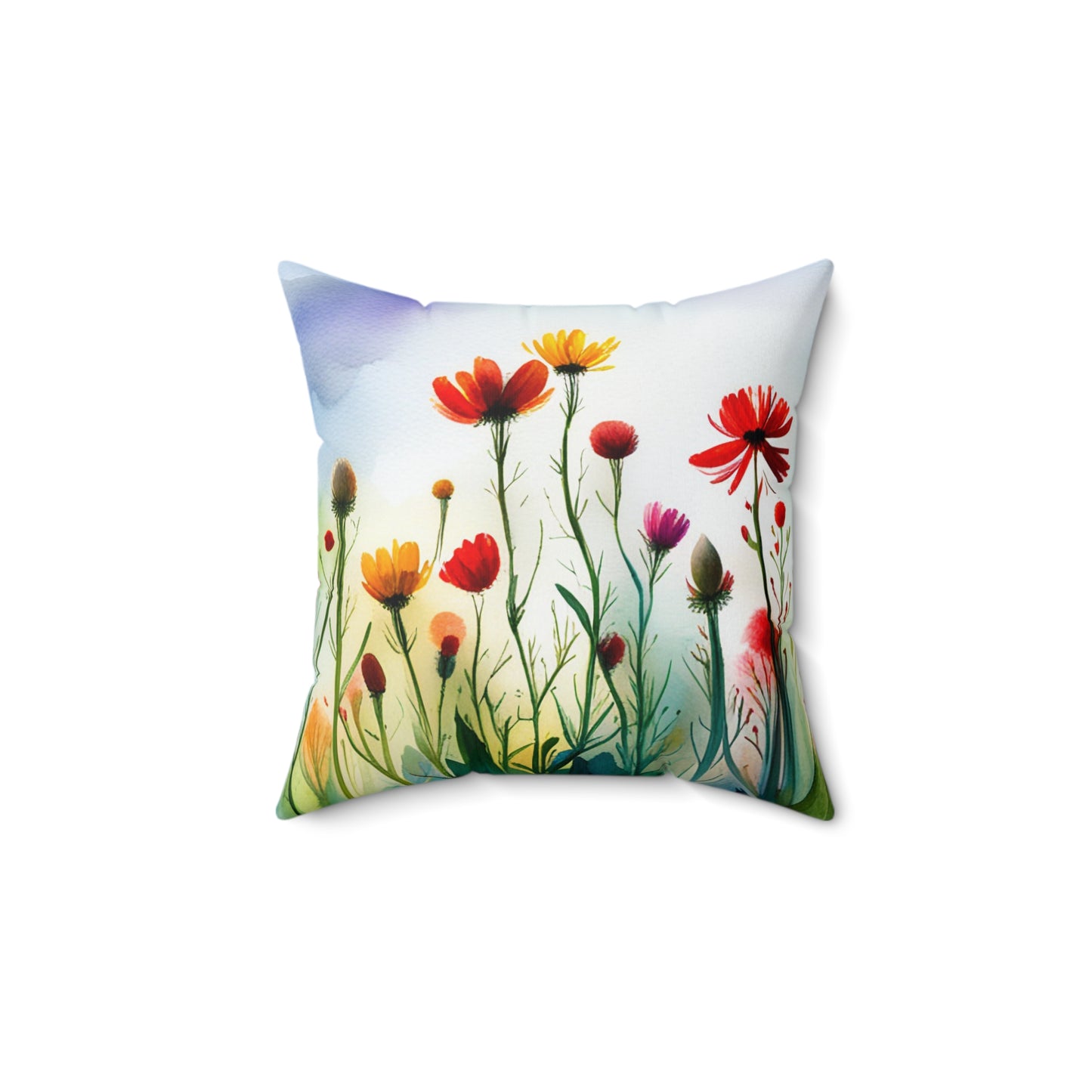 Field Flowers 4: Spun Polyester Square Pillow