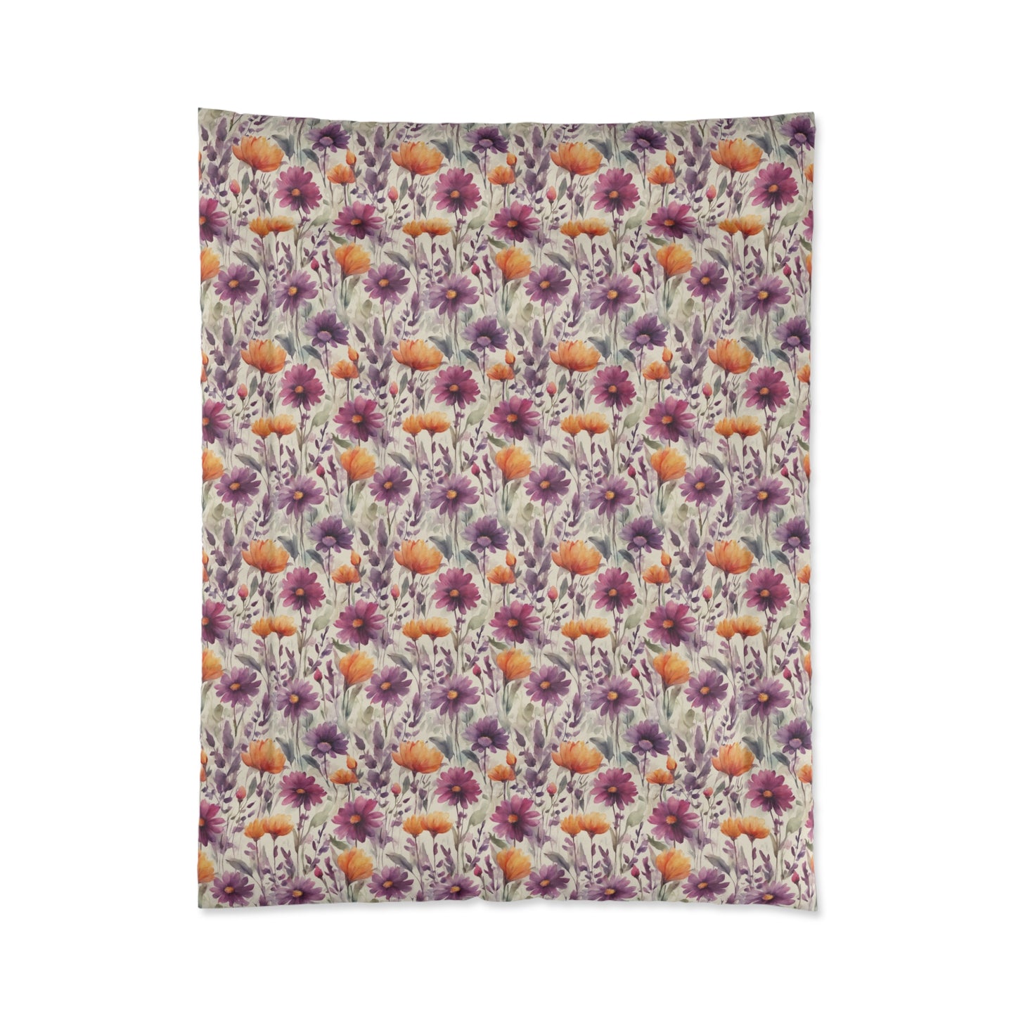 Plum and Apricot Wildflowers Comforter