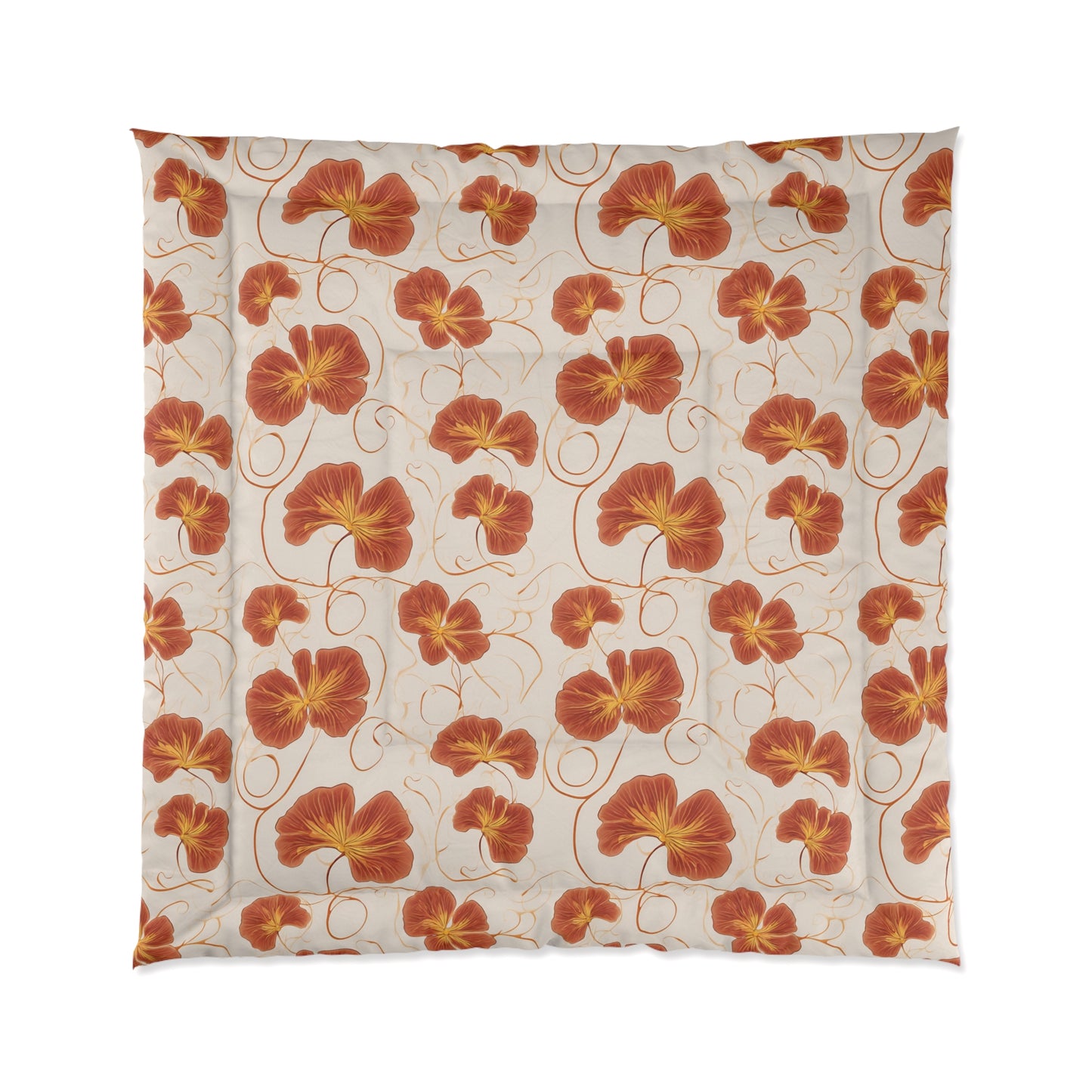 Orange Nasturtium Petals Comforter