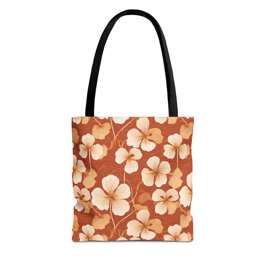 Leaves and Petals in Shades of Ochre Tote Bag (AOP)