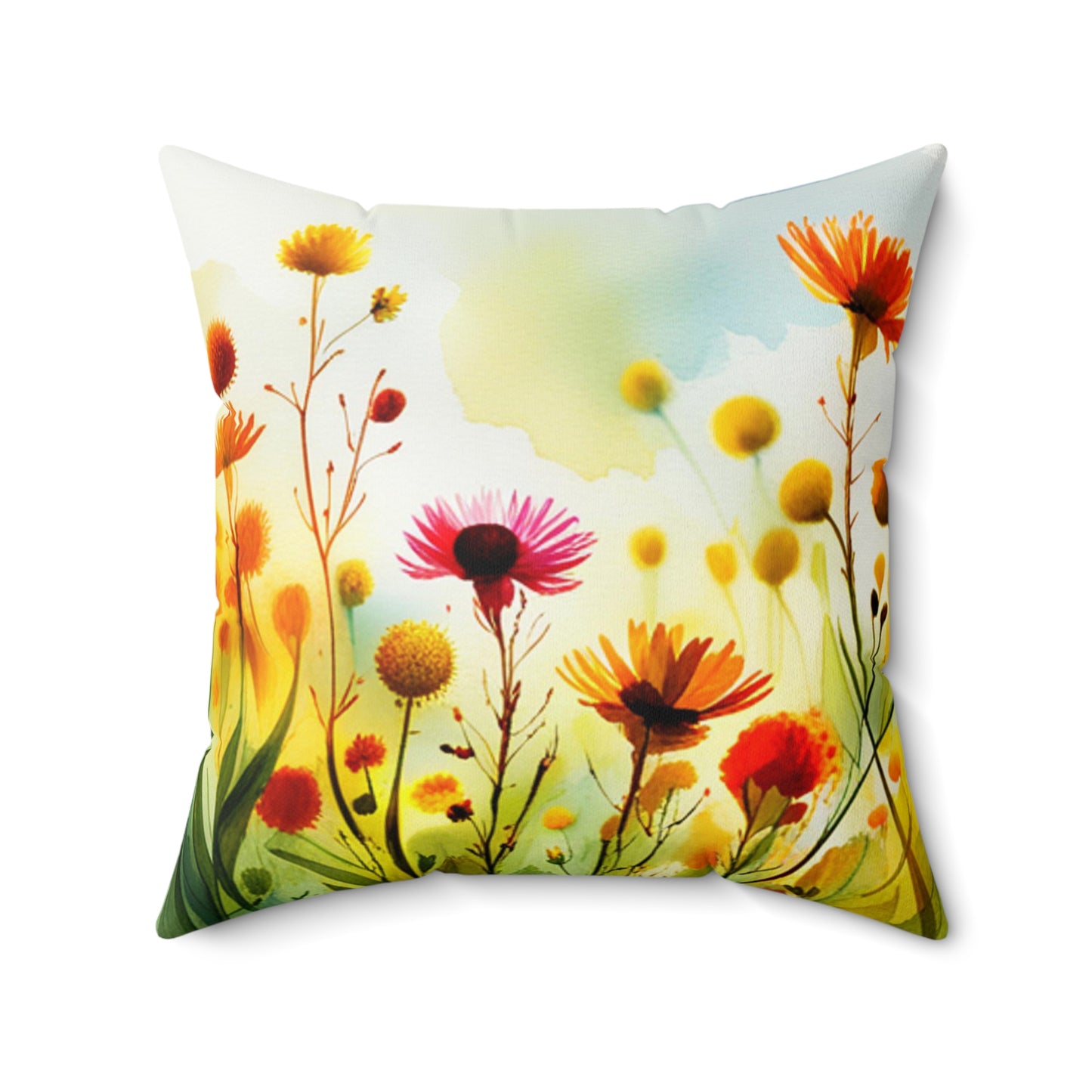 Field Flowers 8: Spun Polyester Square Pillow