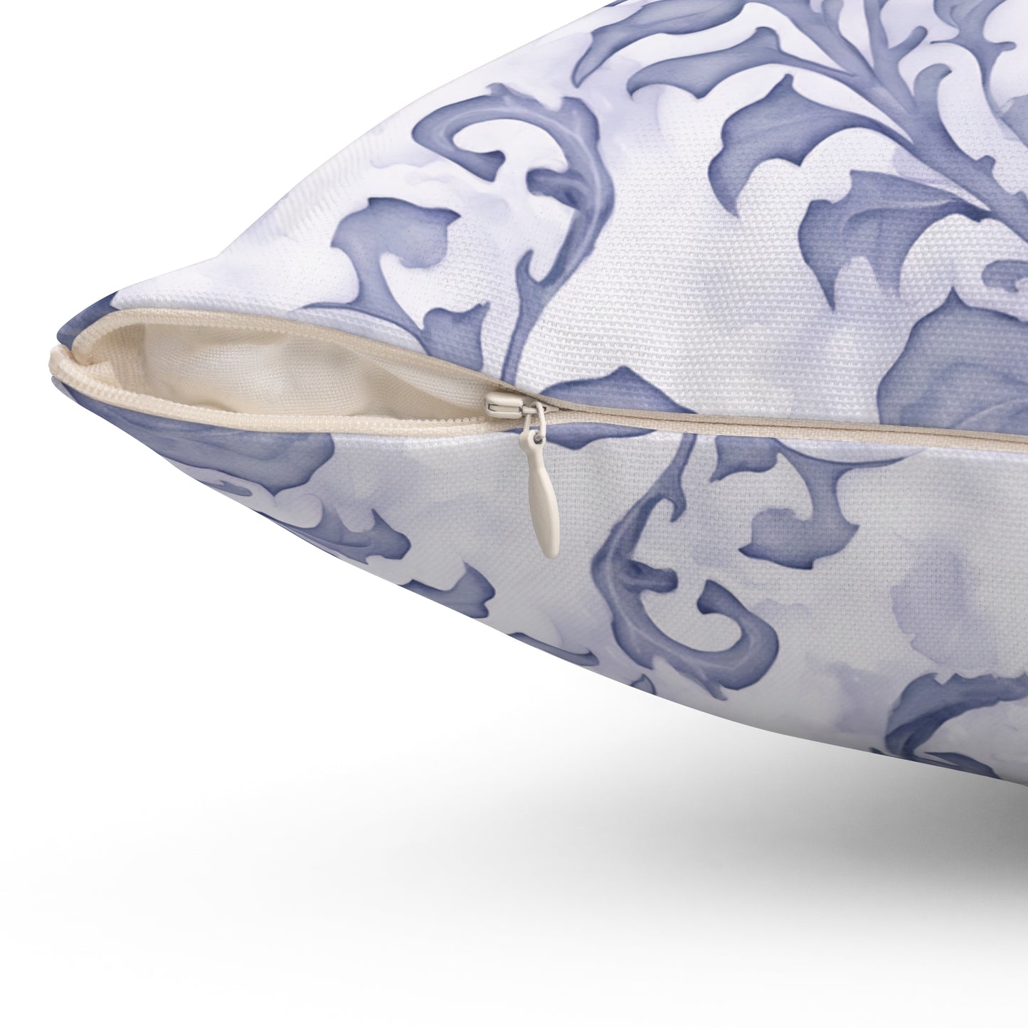 Climbing Blue-Grey Leaves, Polyester Square Pillow