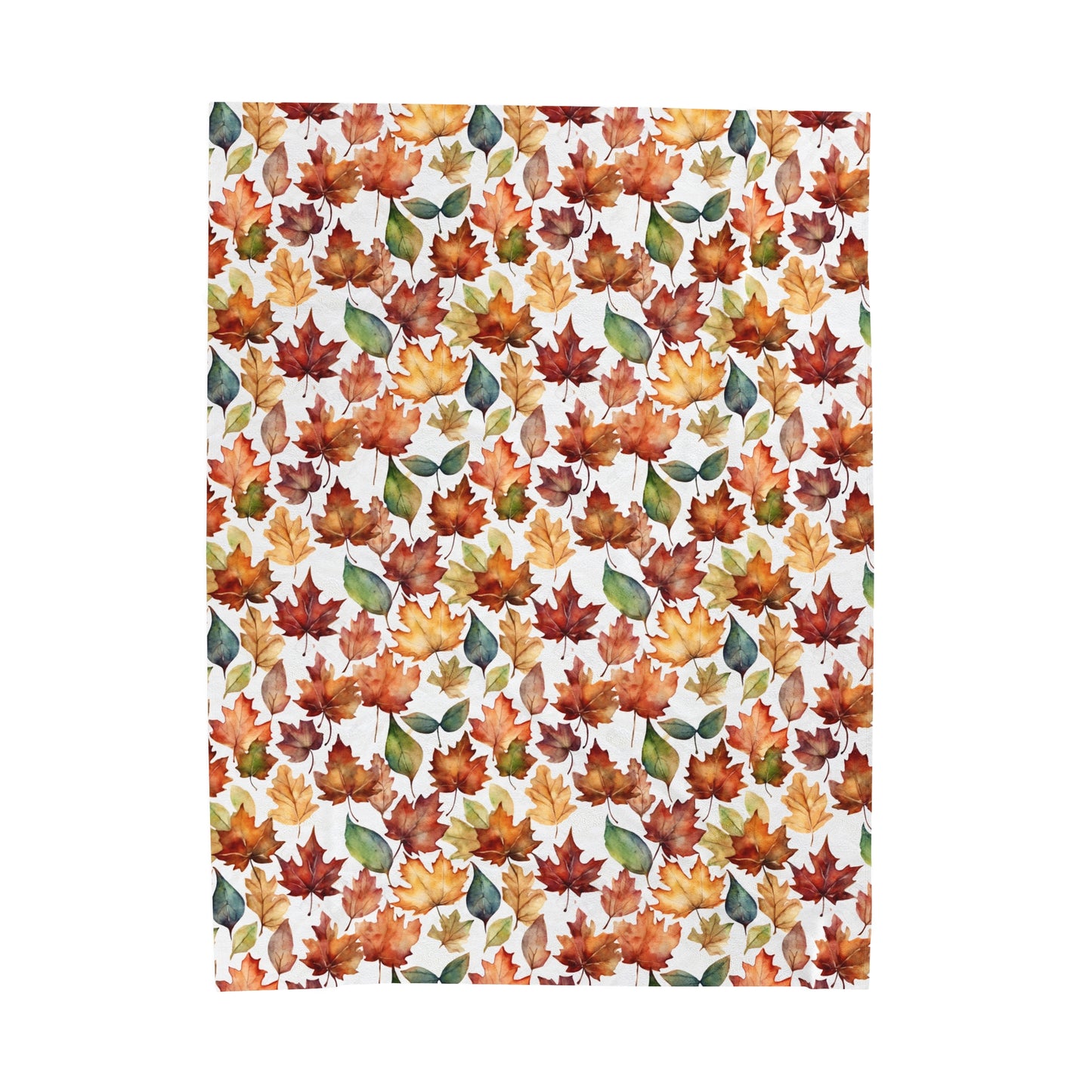 Autumn Leaves Velveteen Plush Blanket