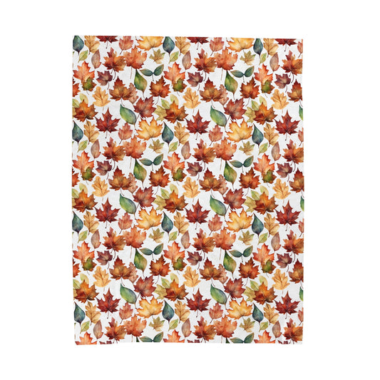 Autumn Leaves Velveteen Plush Blanket