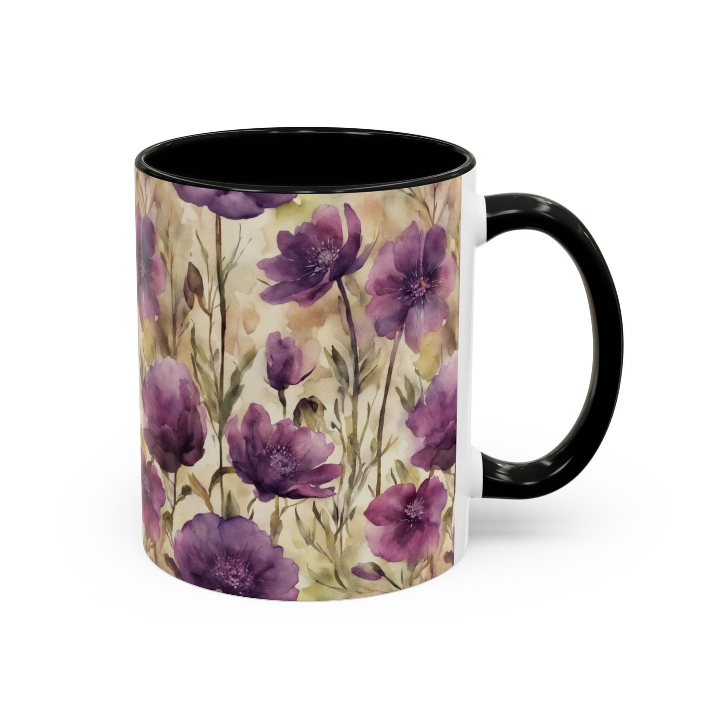 Plum Wildflowers Coffee Mug, 11oz