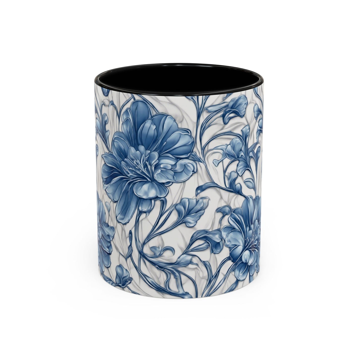 Blue & White Flowers Coffee Mug, 11oz