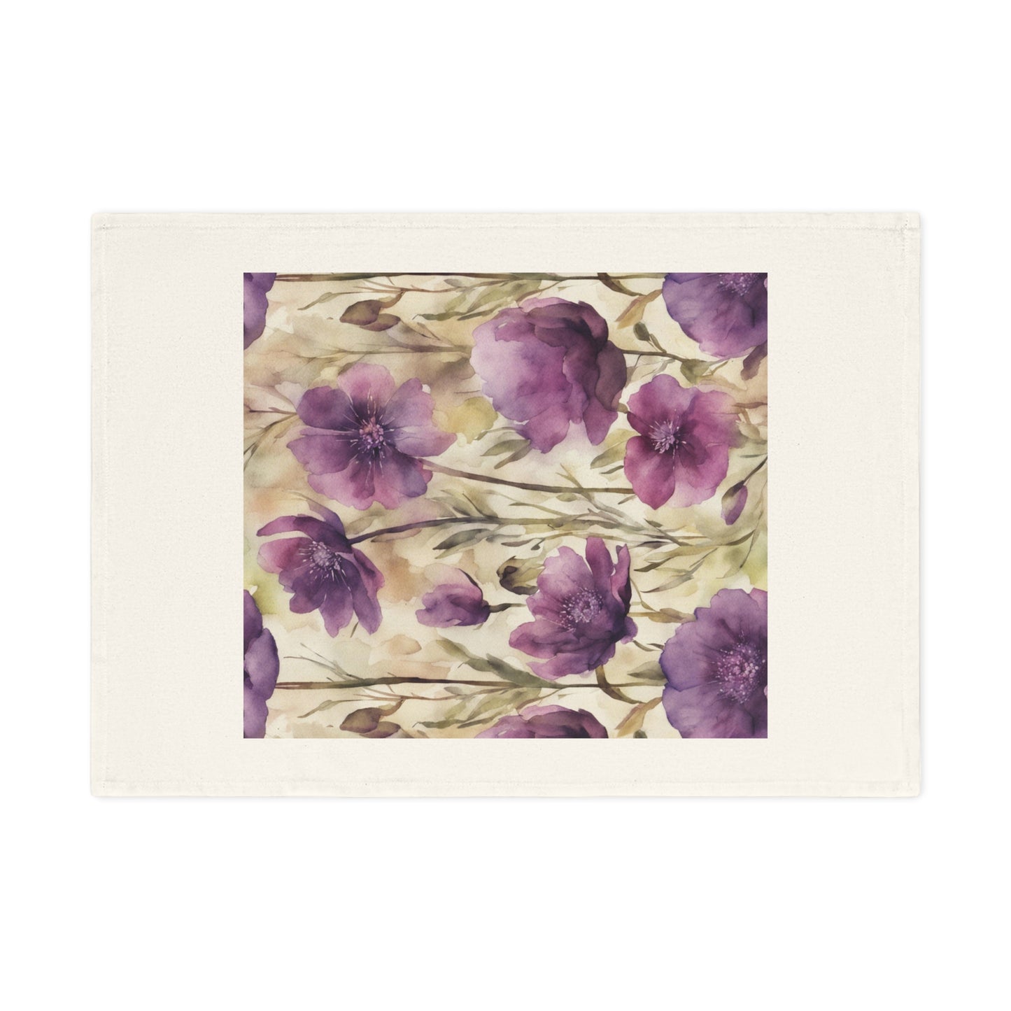 Plum Wildflowers Cotton Tea Towel