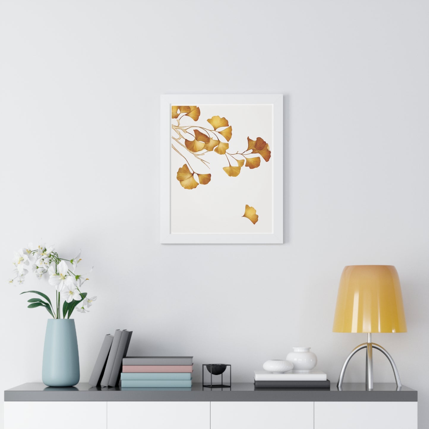 Golden Gingko Biloba, Framed Vertical Poster