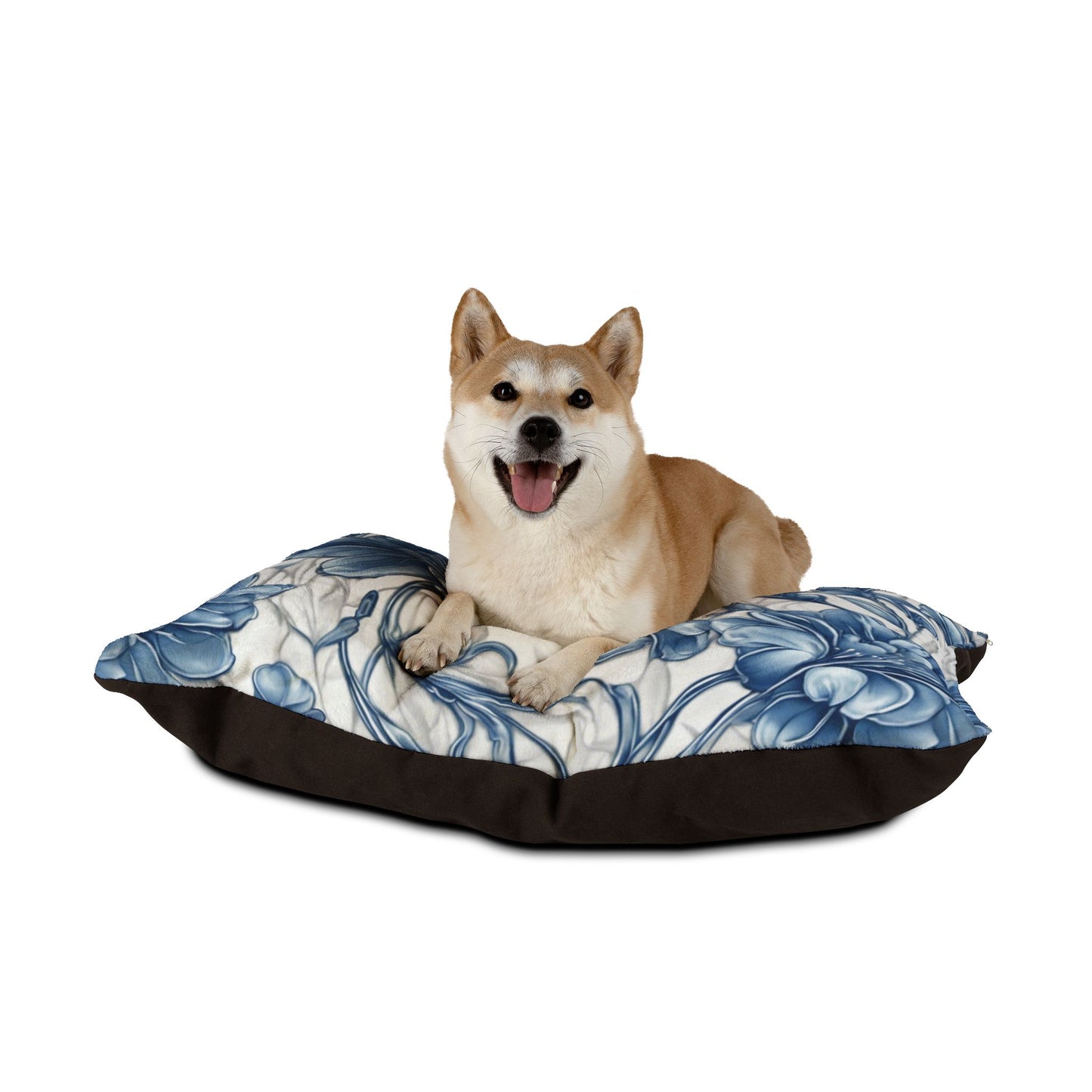 Blue & White Flowers Pet Bed