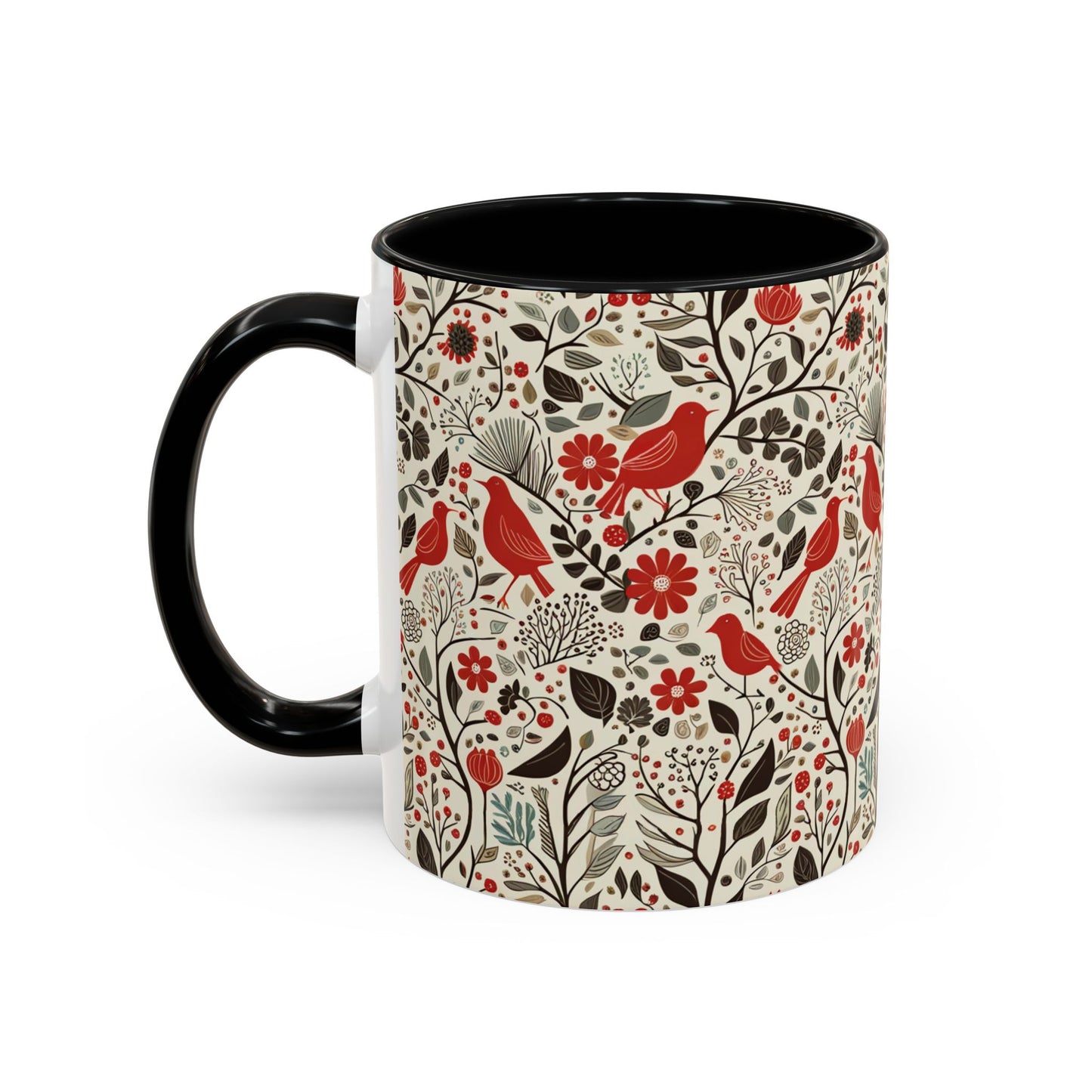 Little Red Birds Accent Coffee Mug, 11oz