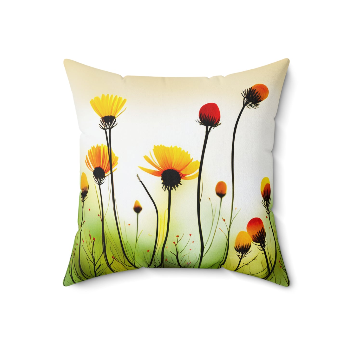 Field Flowers 7: Spun Polyester Square Pillow