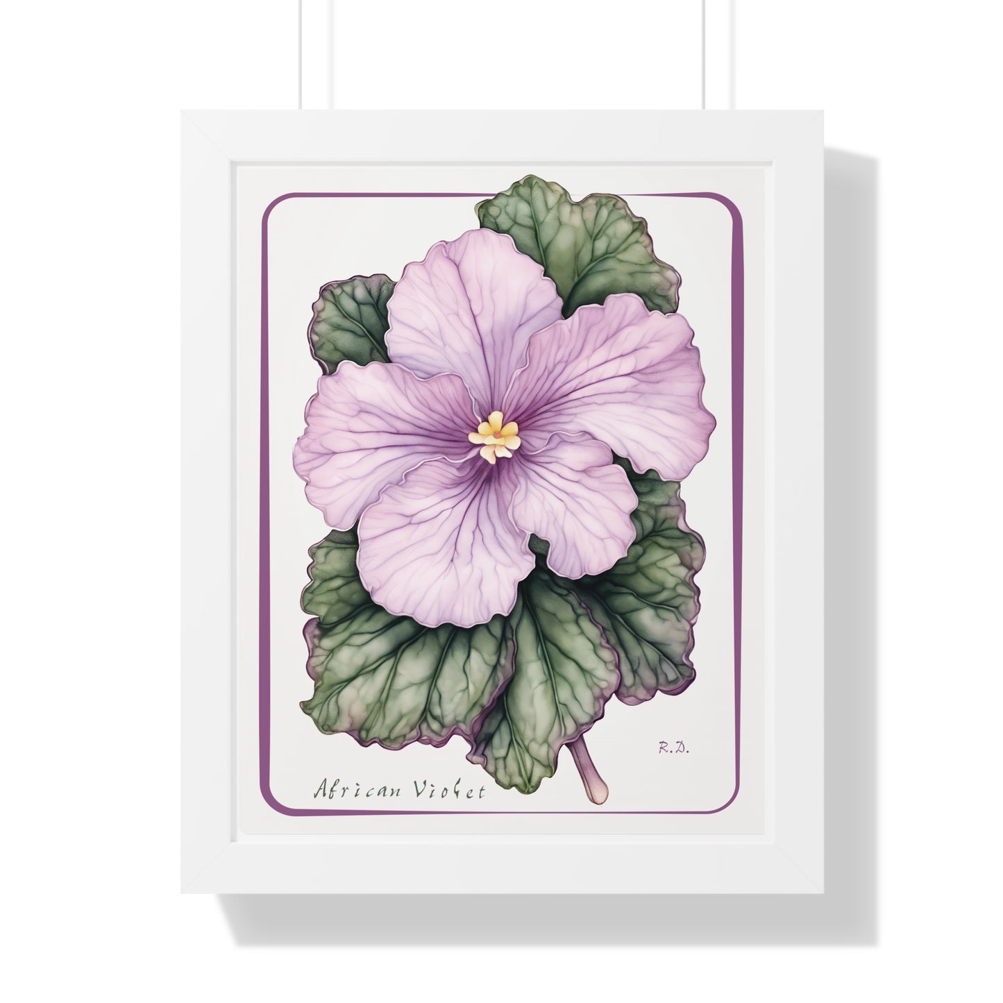 Mauve African Violet, Framed Vertical Poster