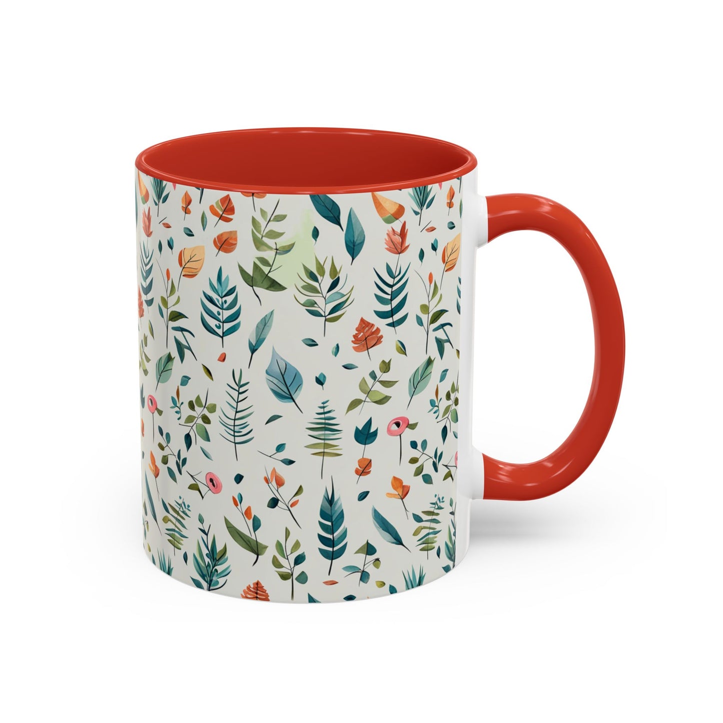 Pink Flora Accent Coffee Mug, 11oz