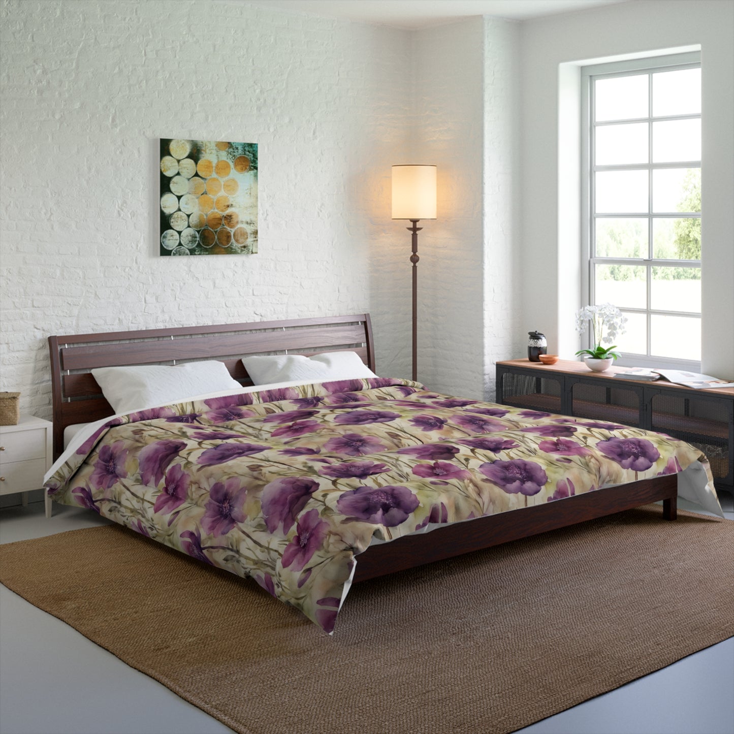 Plum Wildflowers Comforter