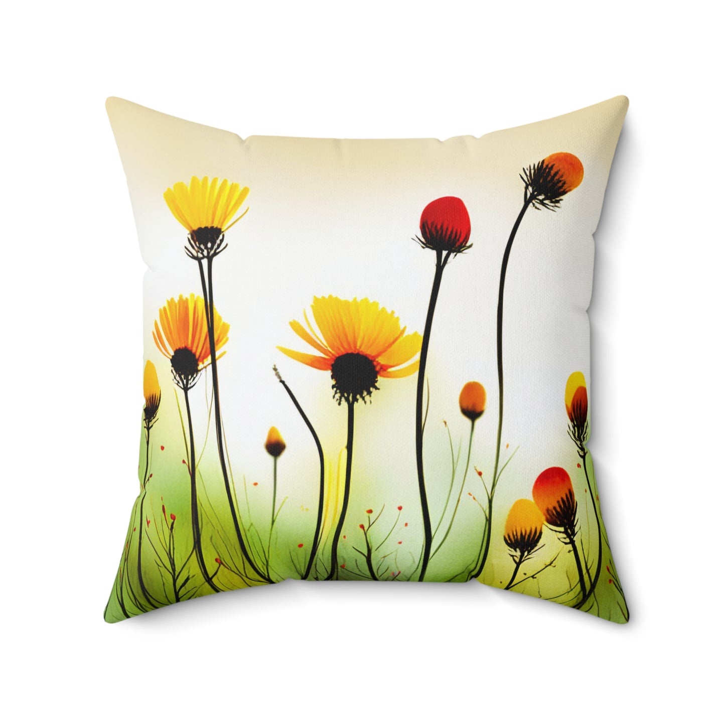 Field Flowers 7: Spun Polyester Square Pillow