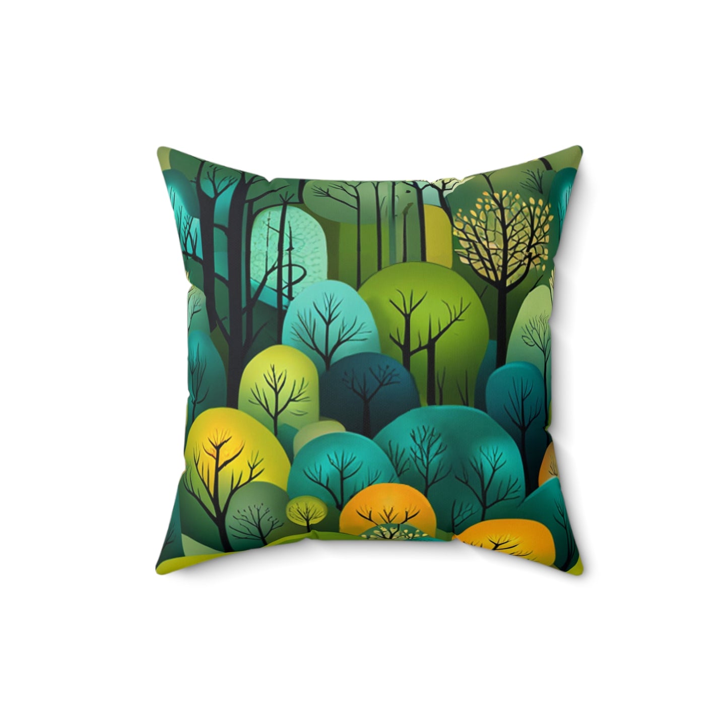 Tree Forest Polyester Square Pillow