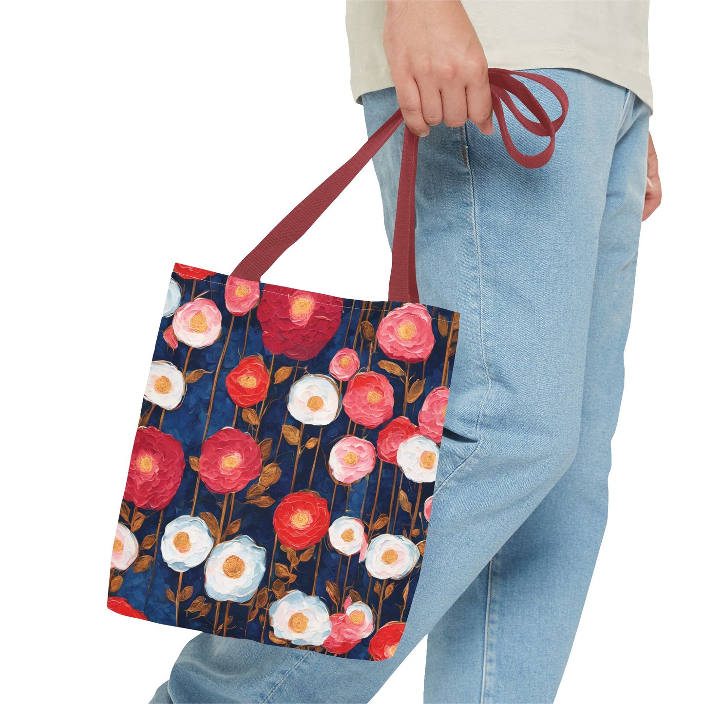 Poppy Splotches on Indigo Tote Bag (AOP)