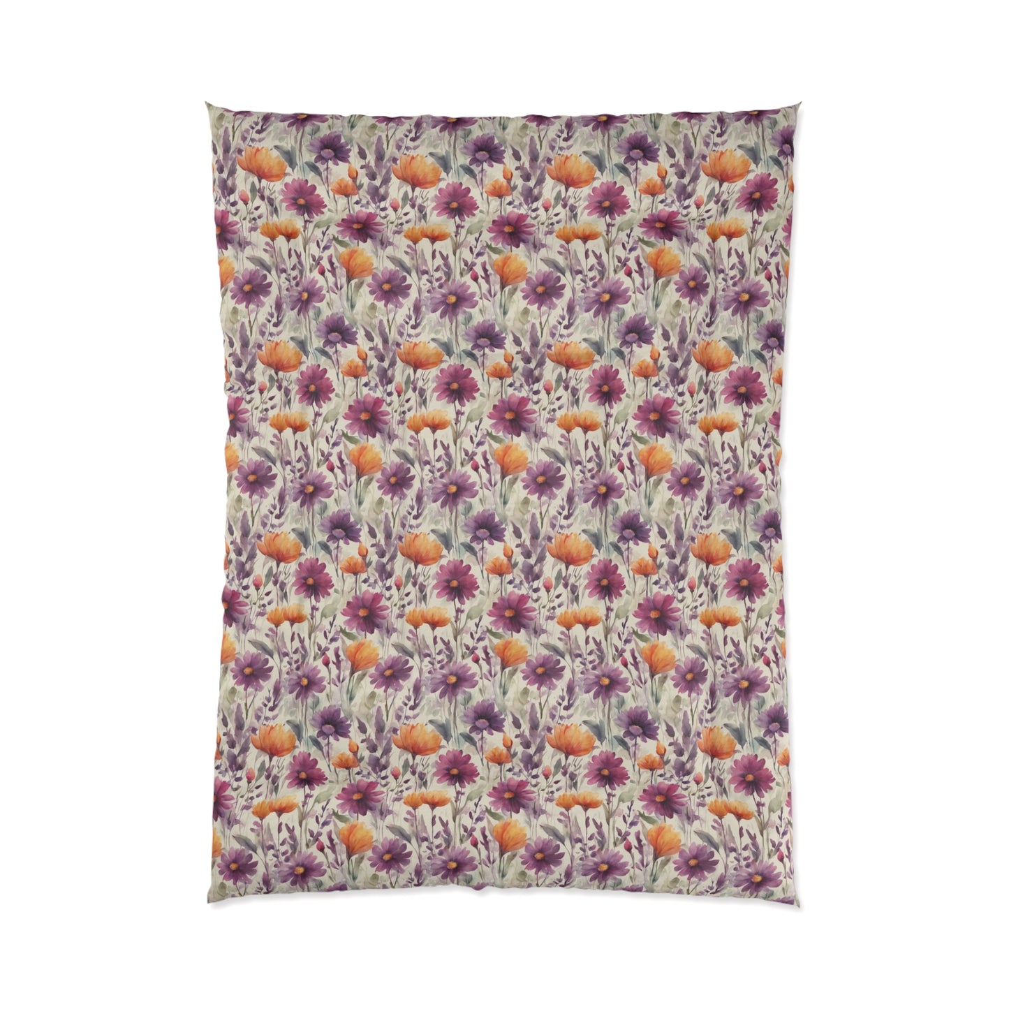 Plum and Apricot Wildflowers Comforter