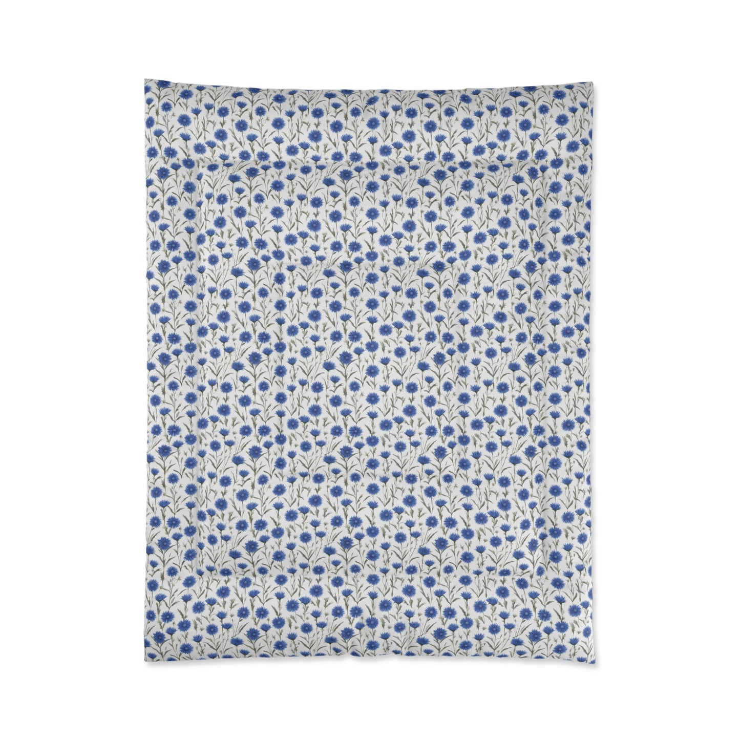 Cornflower Blue Flowers Comforter